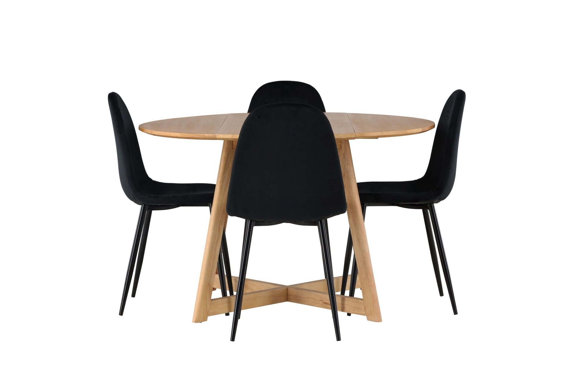 Yakidon Matgrupp 120 cm Rund med 4 Polar stolar - Svart