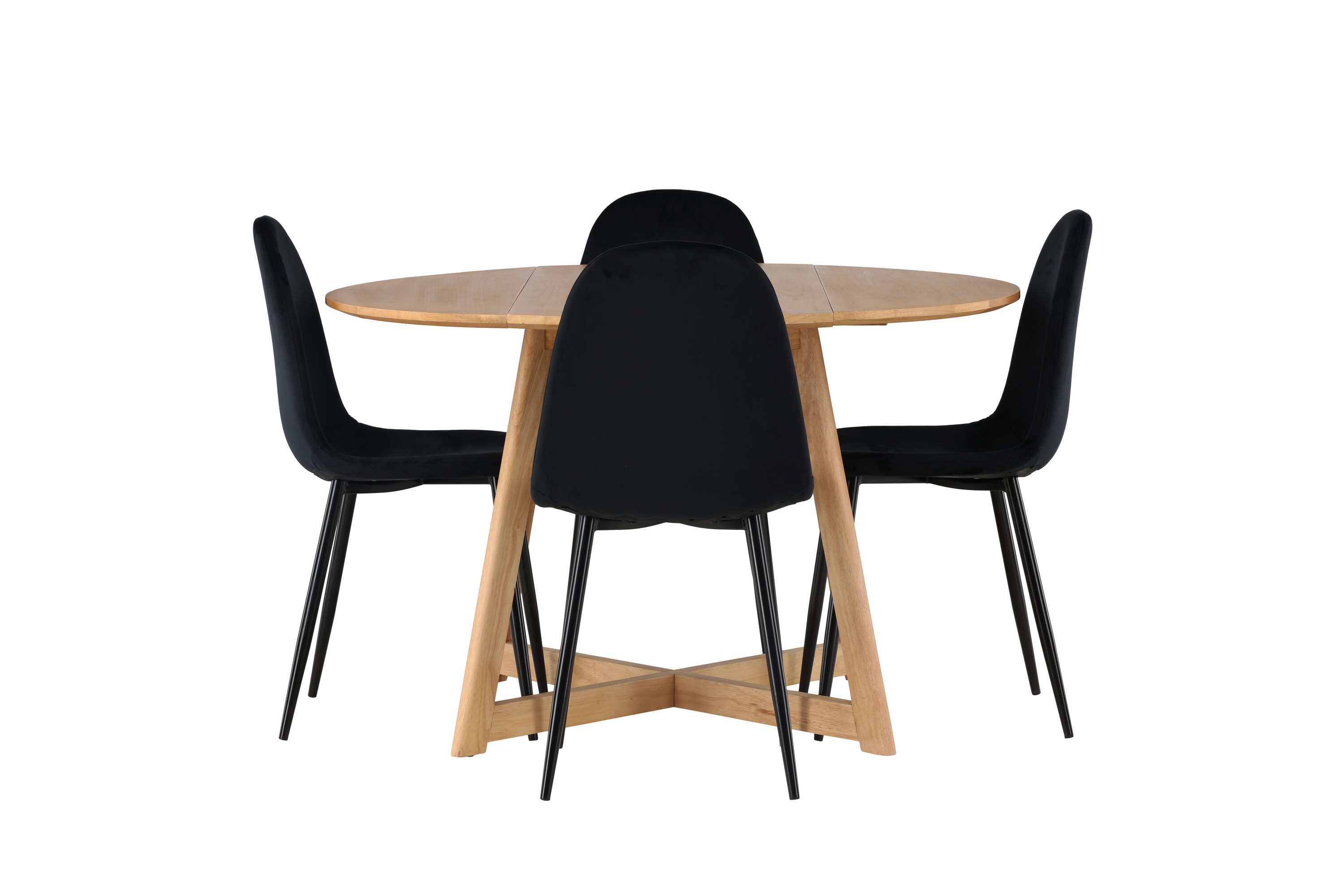 Yakidon Matgrupp 120 cm Rund med 4 Polar stolar Svart