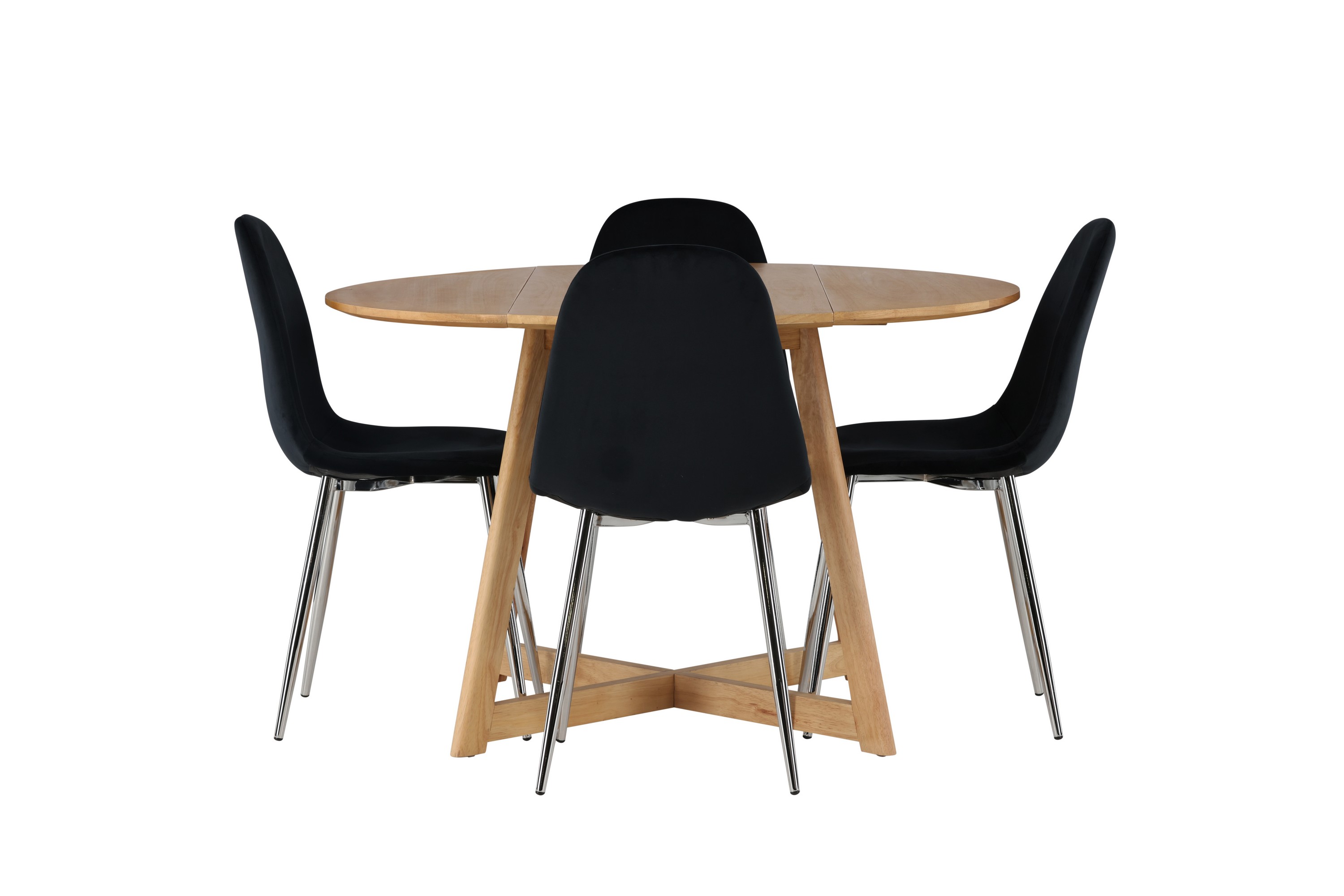 yakidon matgrupp 120 cm rund med 4 polar stolar - svart