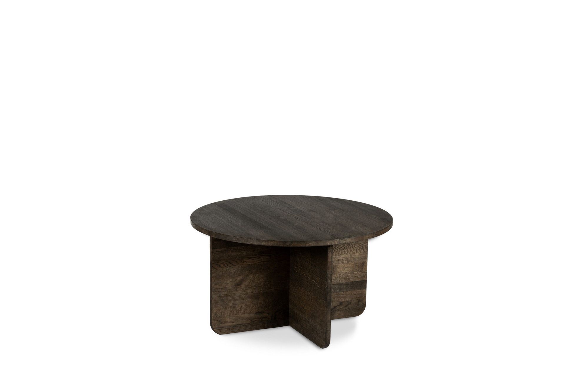 York Runt Soffbord i massivt tr&auml; 85 cm - M&ouml;rkbrun