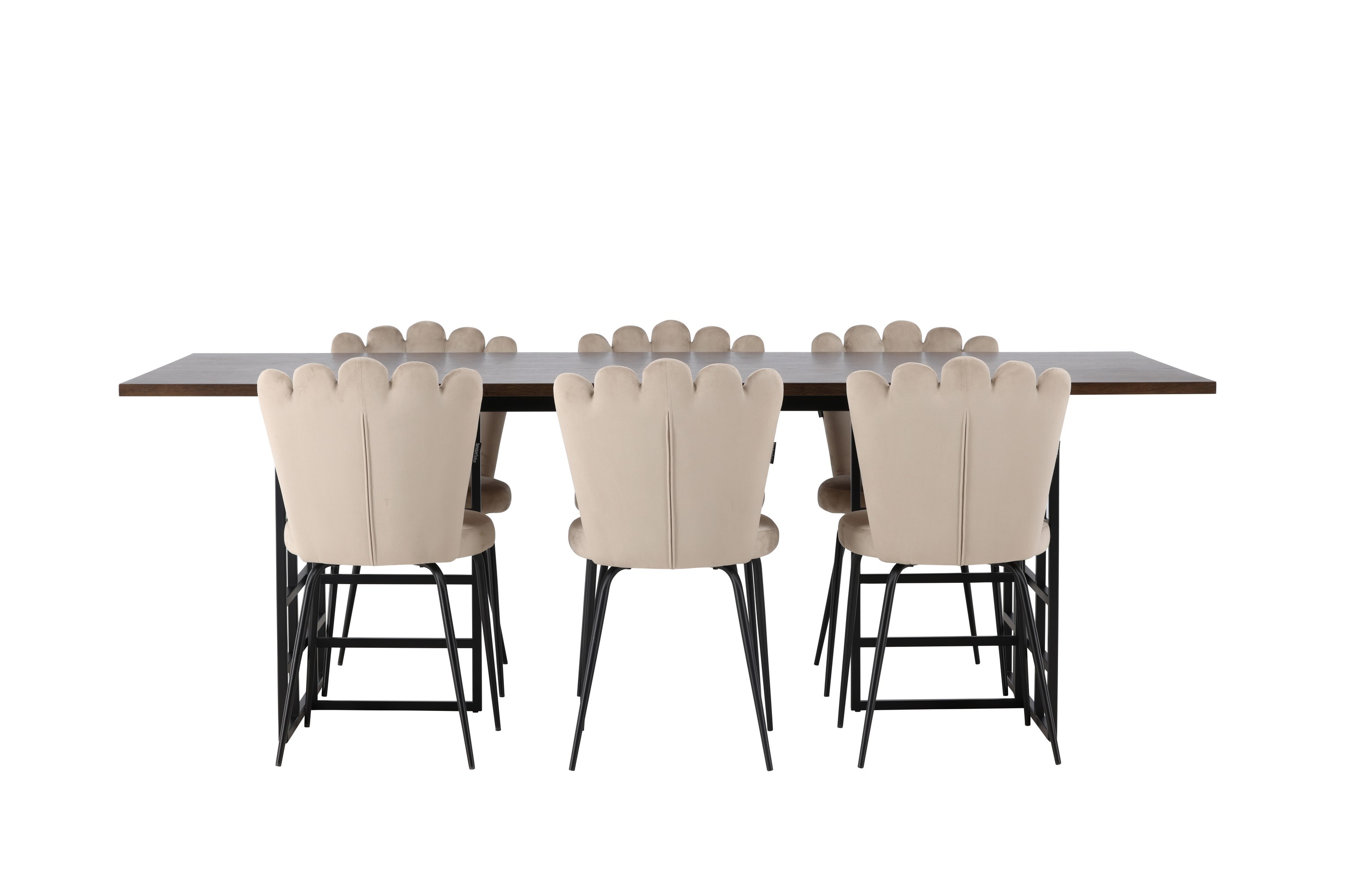 Ystad Matgrupp 220 cm Rektangulär med 6 Limhamn stolar Beige