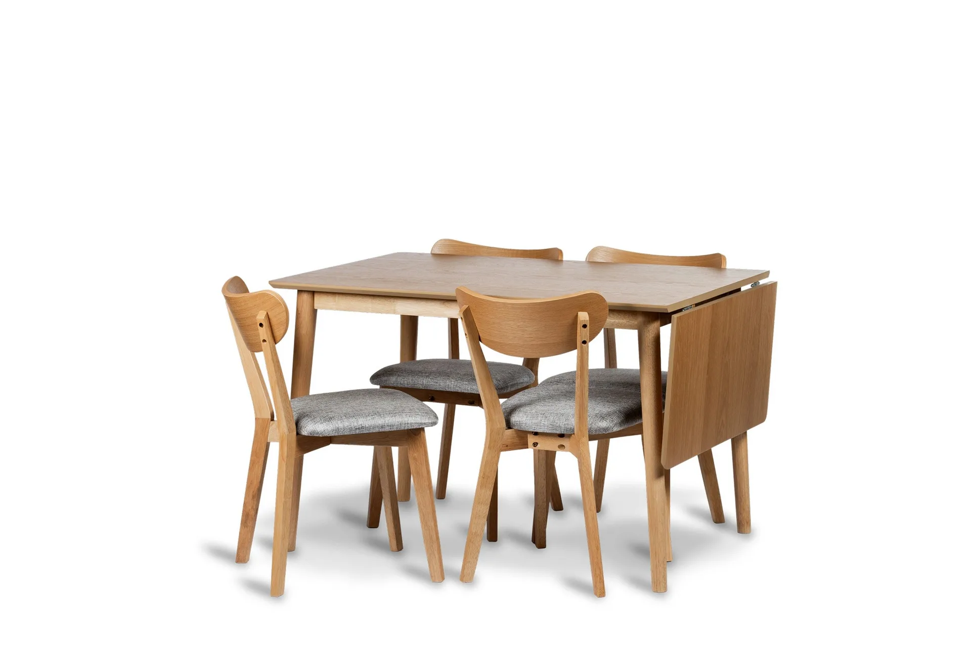 &Aring;land F&ouml;rl&auml;ngningsbar Matgrupp 120-160 cm med 4 &Aring;land Stolar - Brun/Natur