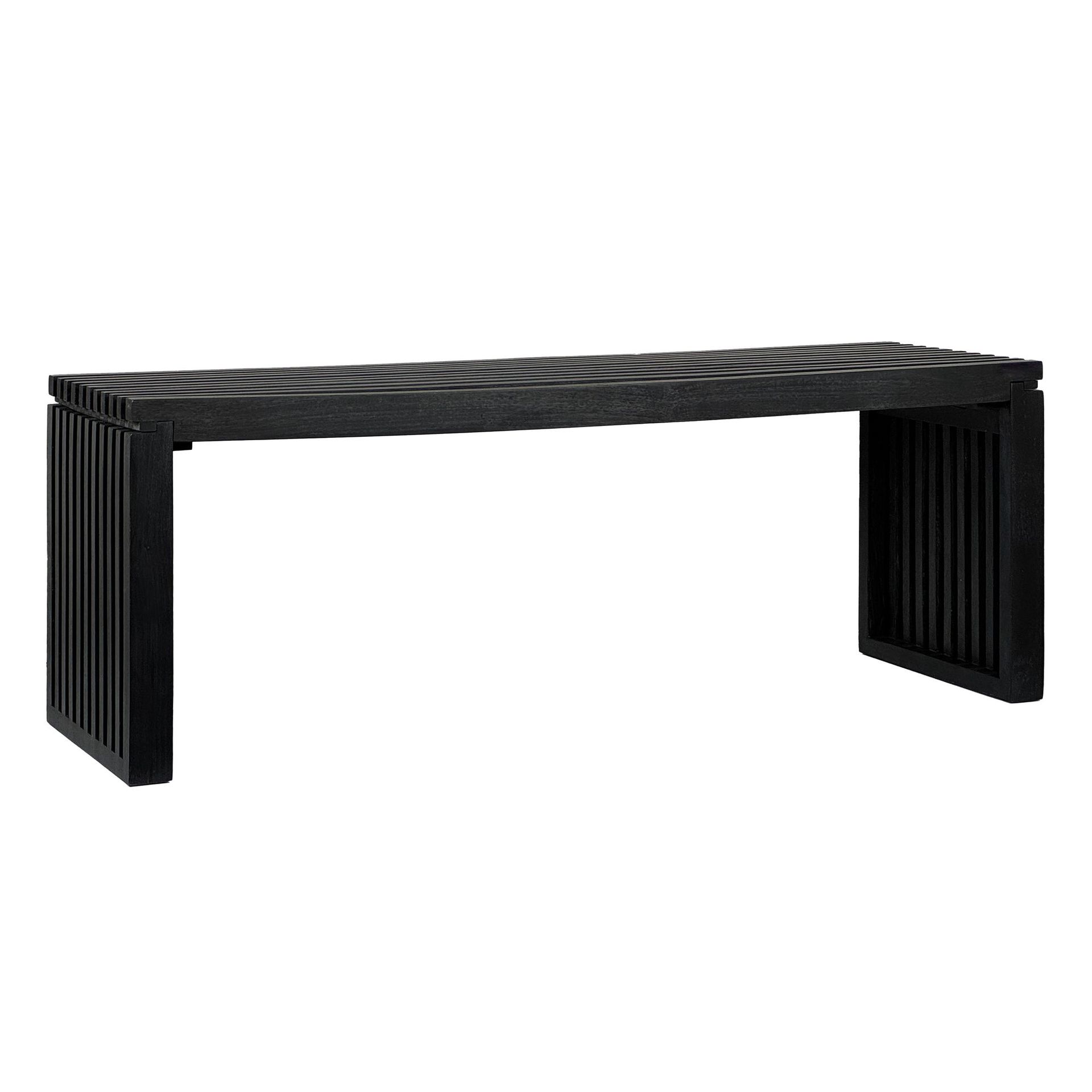 Belora Bänk 120 cm i massiv trä - Djupsvart