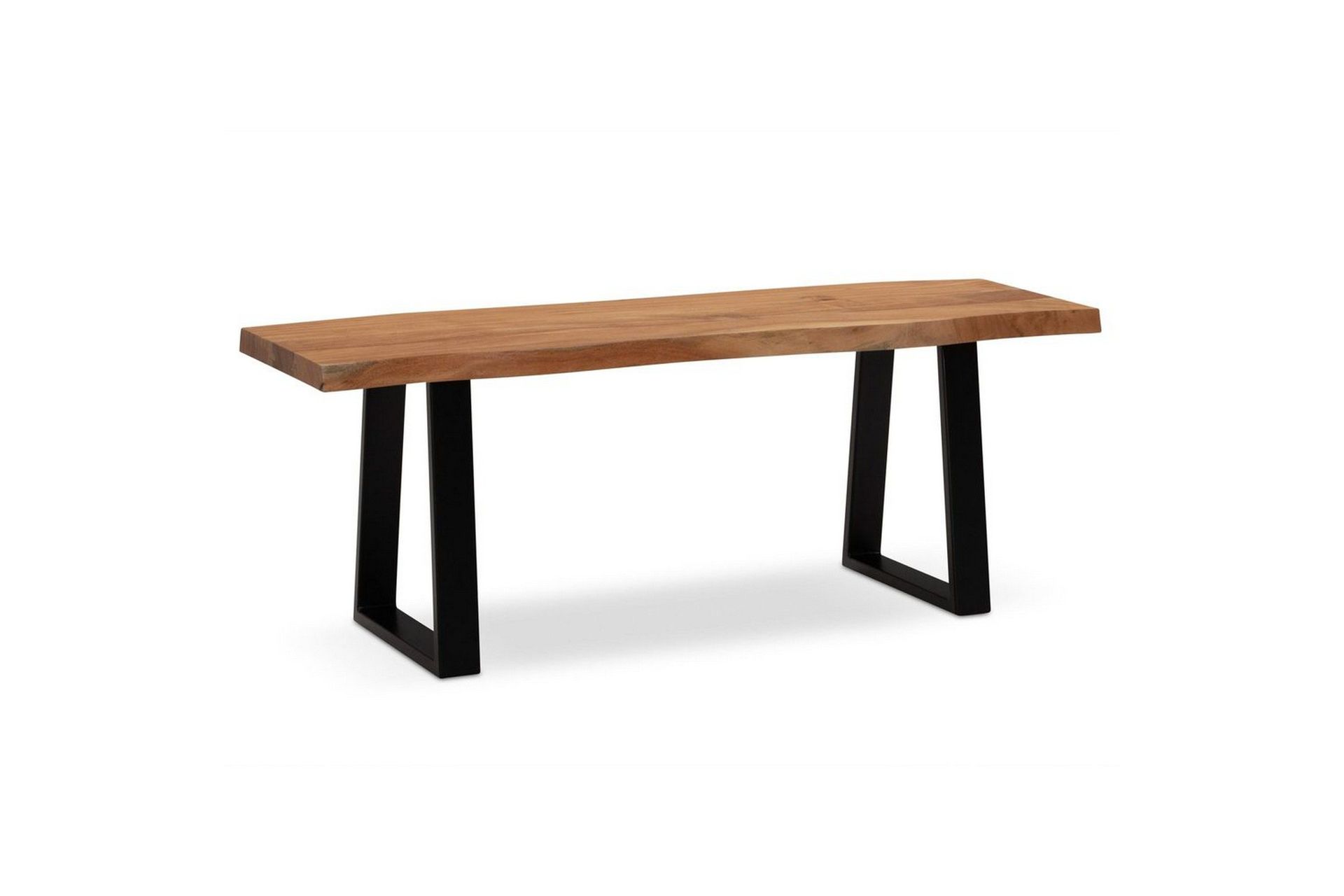 kapprumsbänk wohnling massivt akaciaträ 120 cm träkant hall svart, raka löpningar - svart, raka löpningar