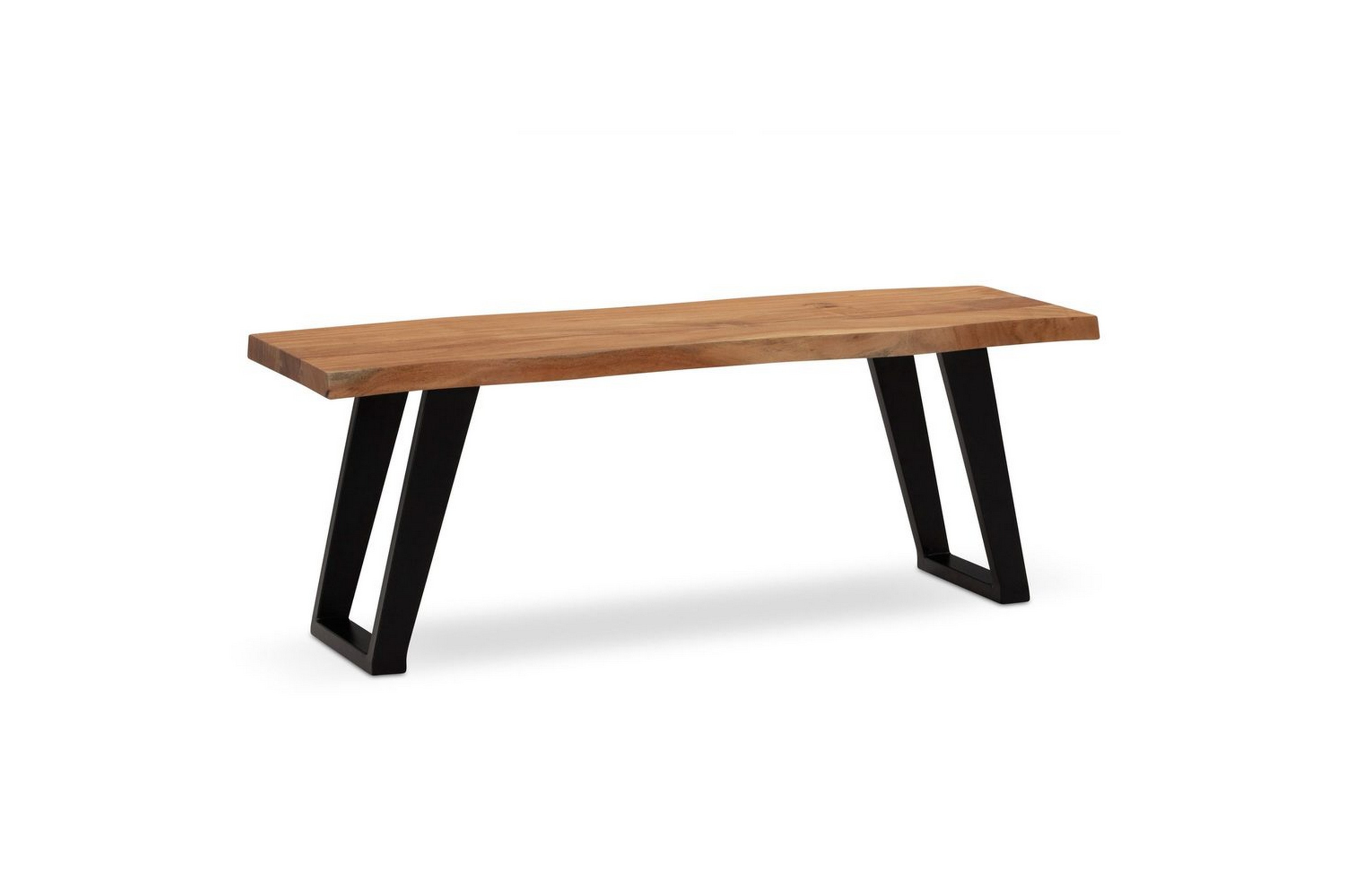 kapprumsbänk wohnling massivt akaciaträ 120 cm träkant hall svart, vinklade löpare - svart, vinklade löpare