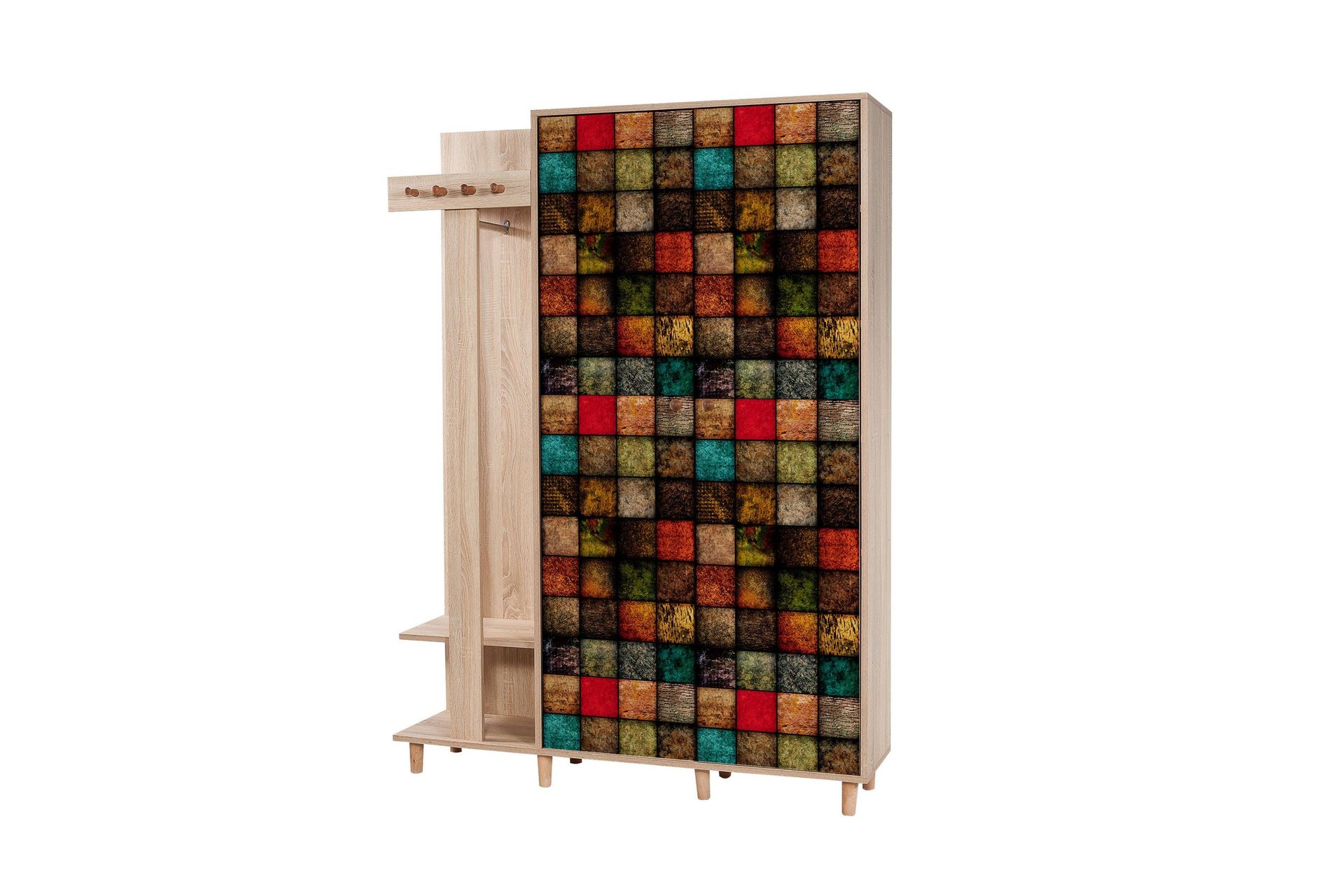Brokind Klädförvaring 135 cm - Brun/Röd