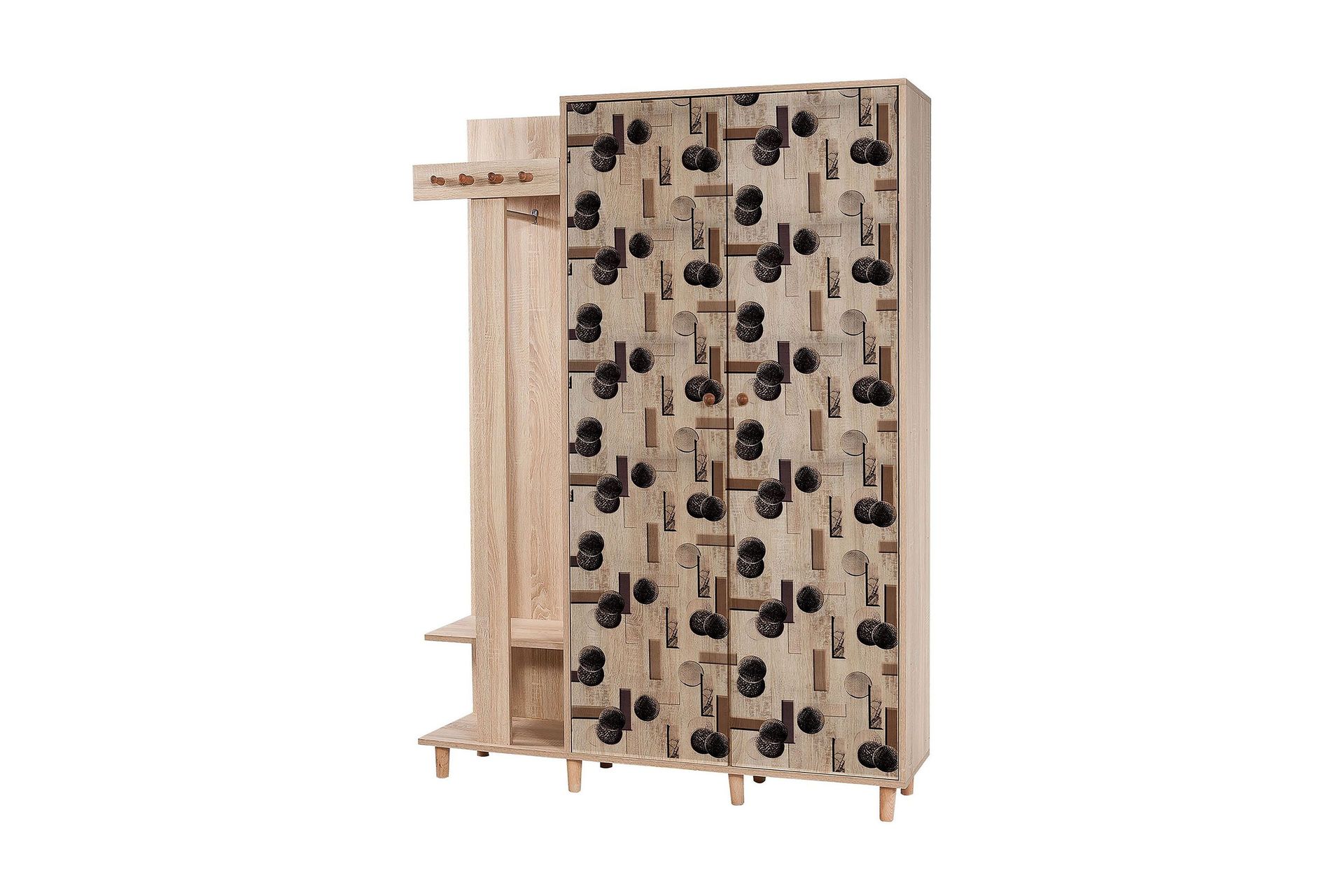Brokind Klädförvaring 135 cm - Flerfärgad/Ek