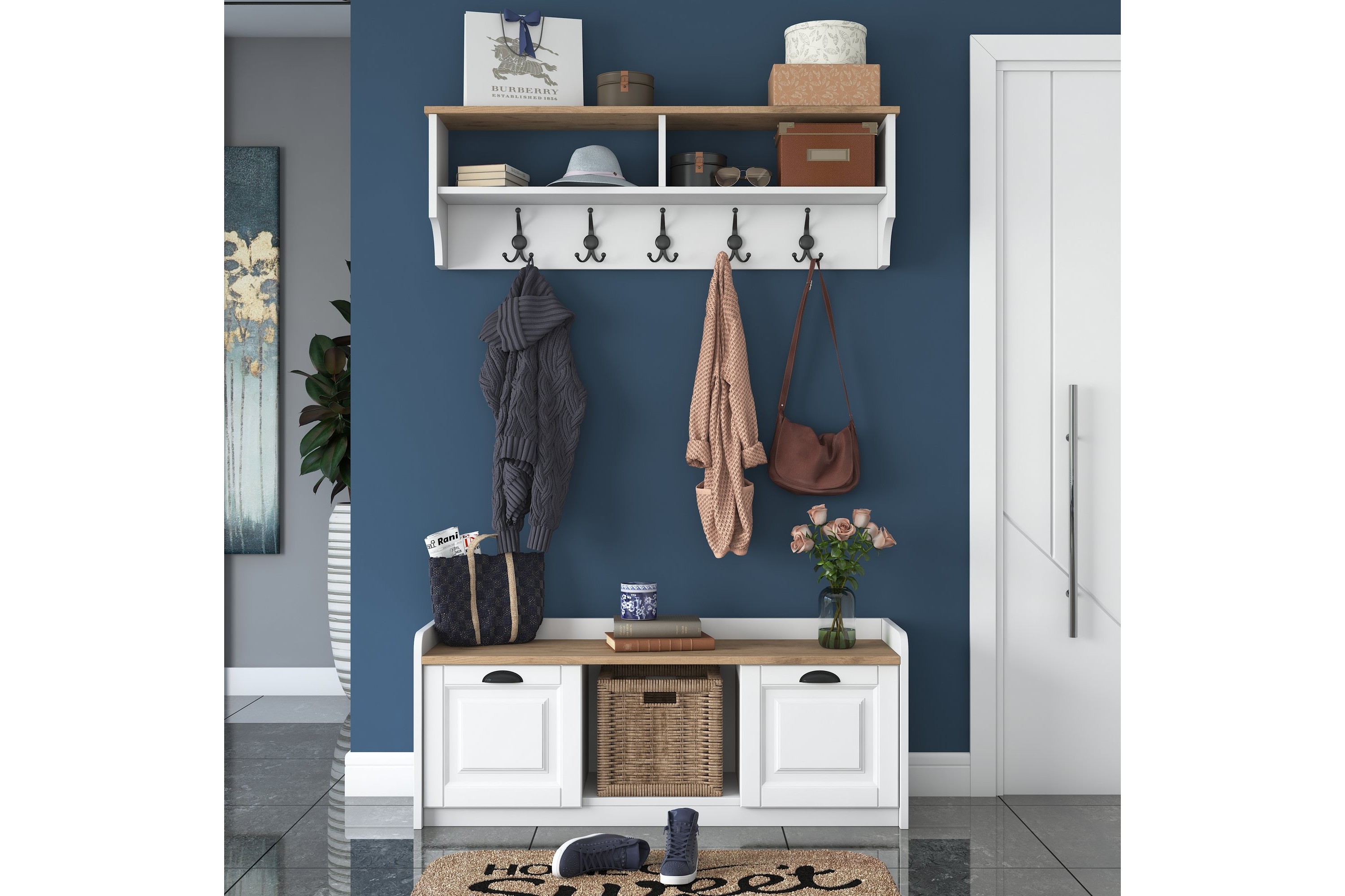Hallmöbelset Caraway Vit/Brun Hanah Home