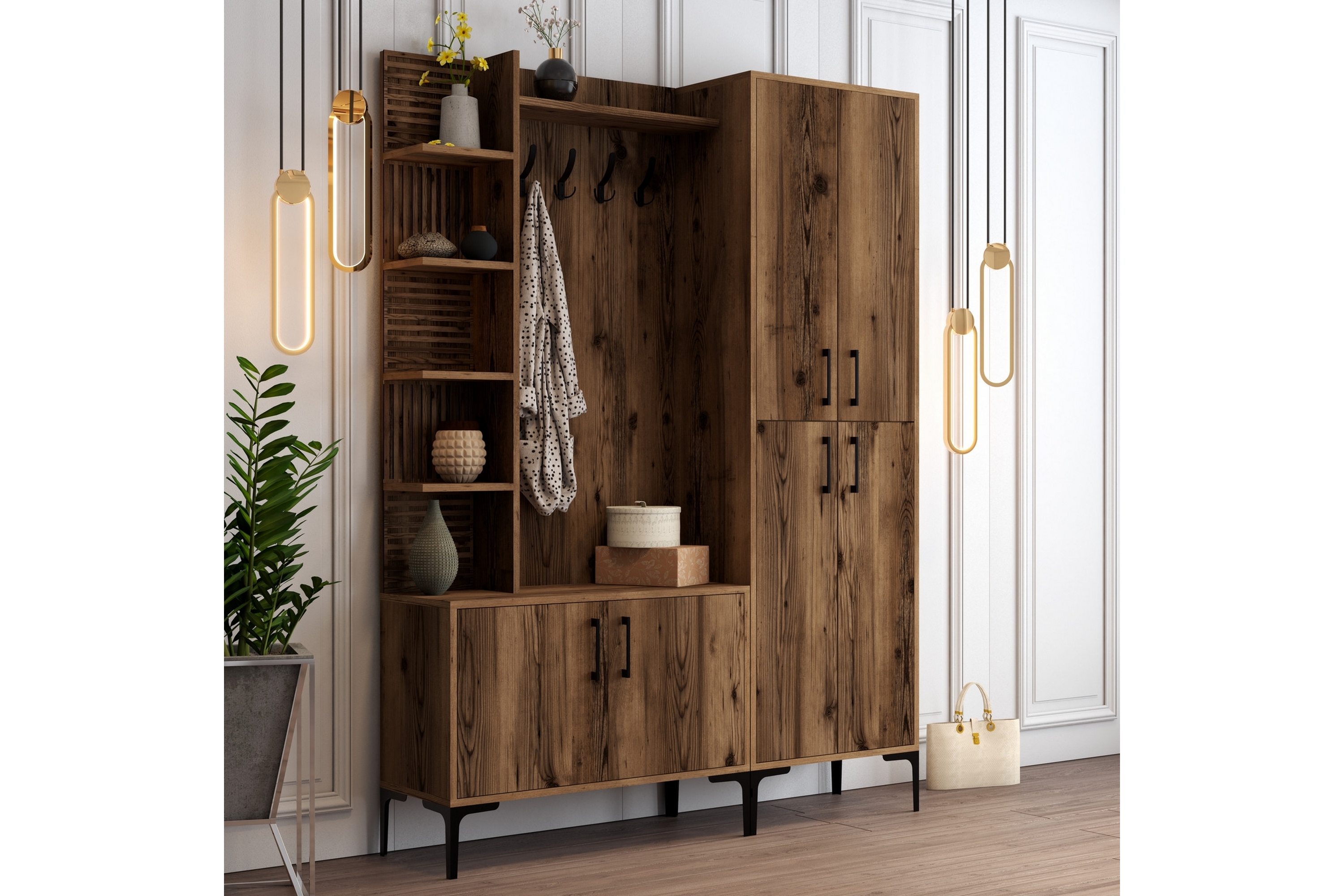 Hallmöbelset Viyana 150 cm Mörkbrun