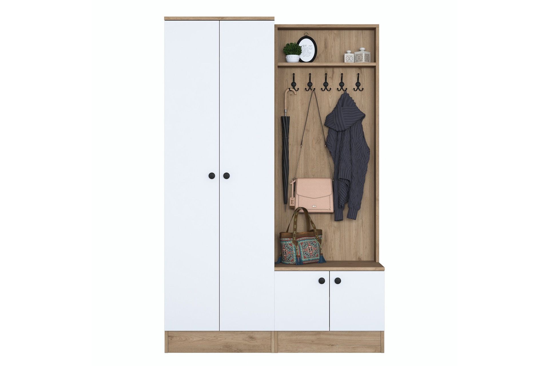 Hooda Hallmöbelset Brun/Vit - Hanah Home