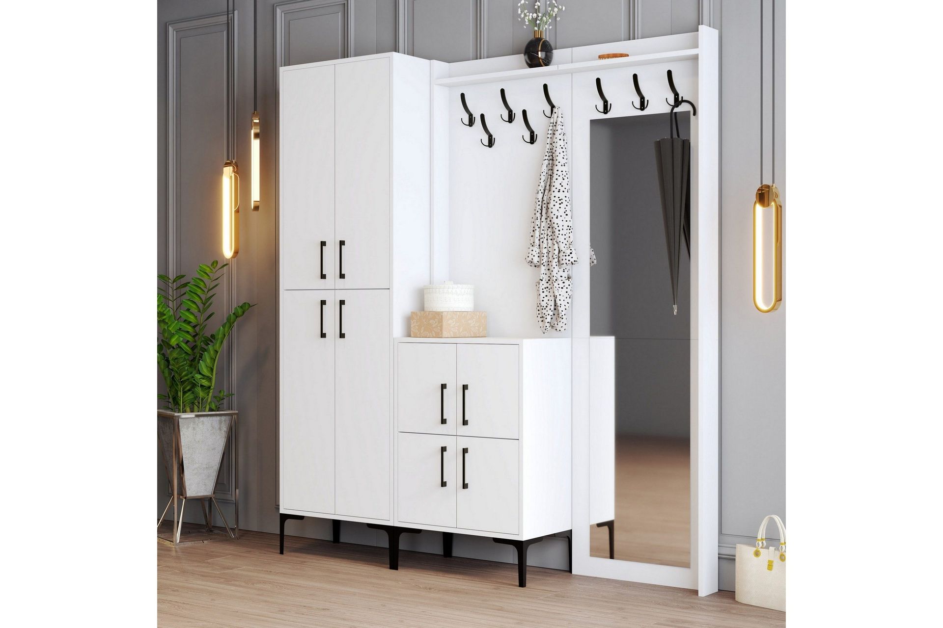 Retzow Hallmöbelset 35x180 cm - Vit