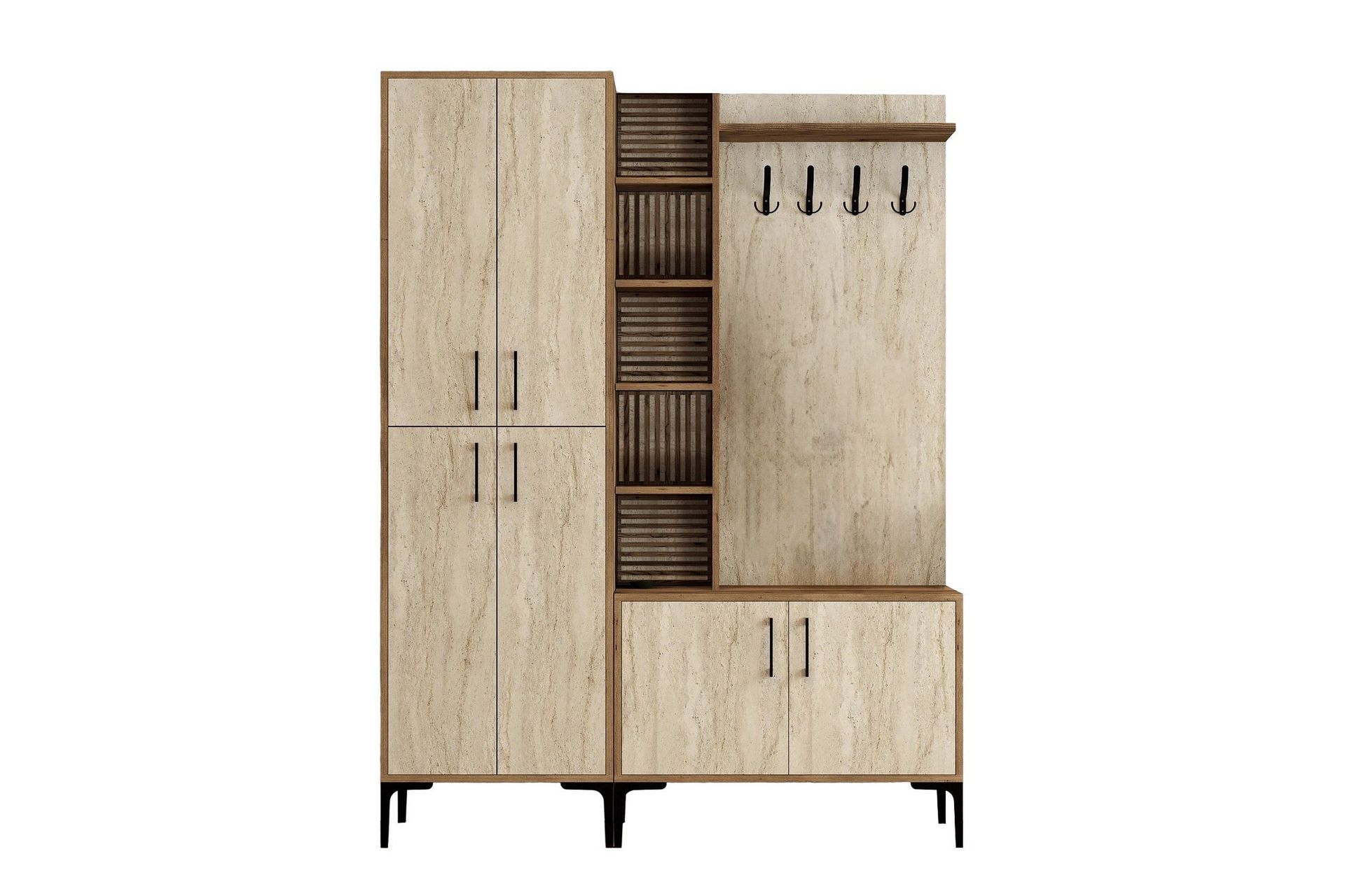 Schmida Hallmöbelset - Valnöt/Beige