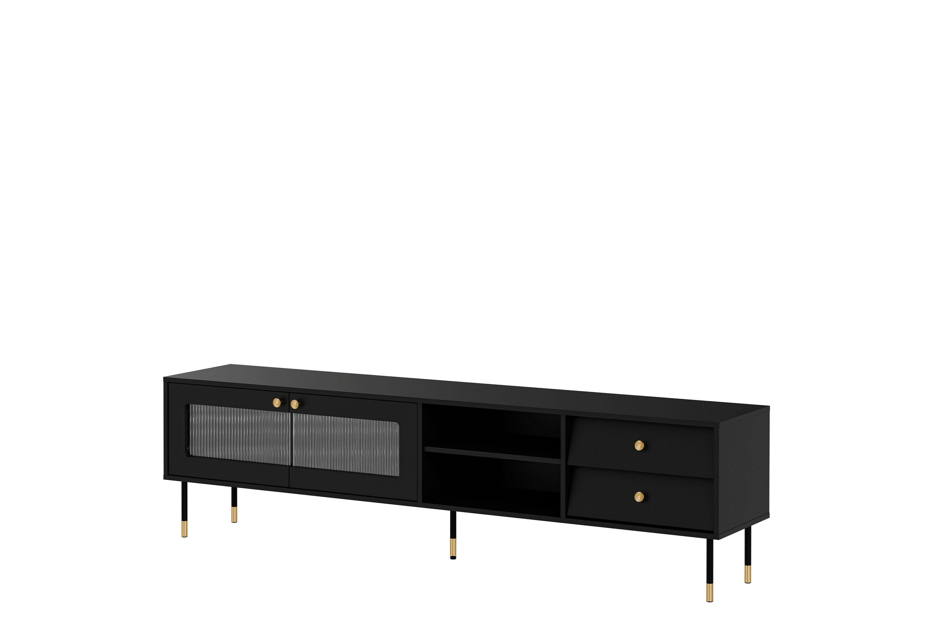 Akilesh Tv-bänk 200 cm Svart