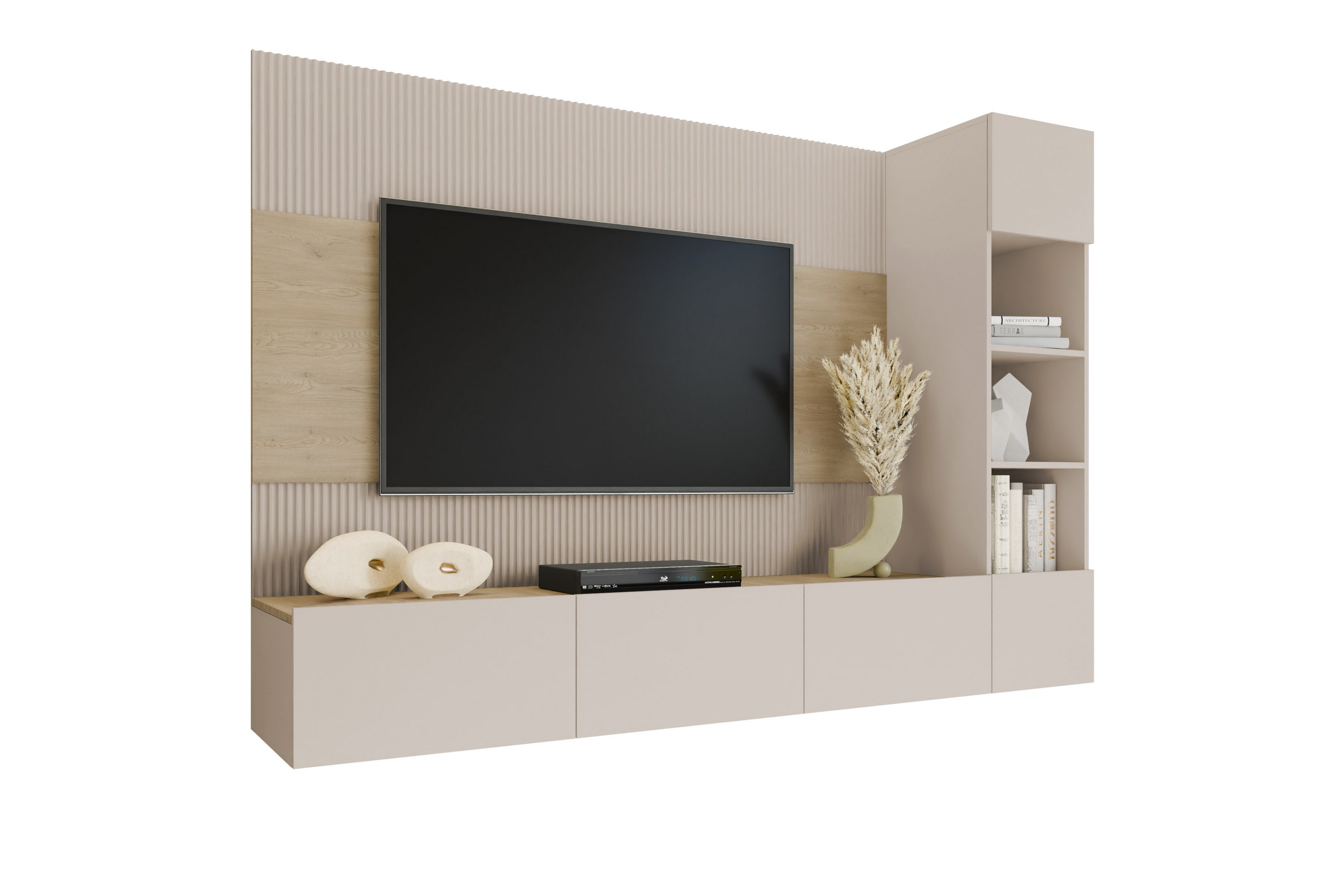 bernice tv-skåp 220x38 cm - beige
