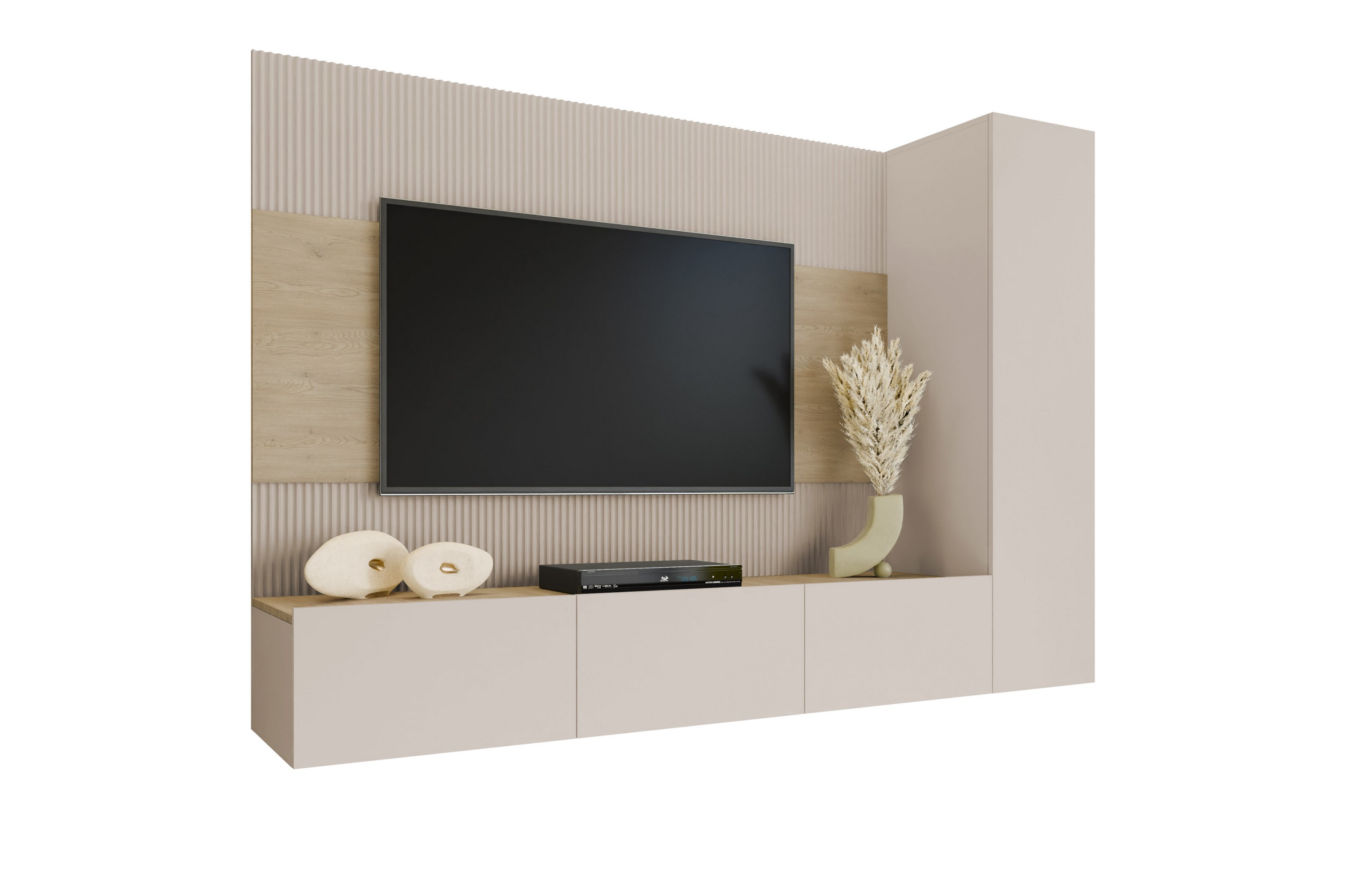 bernice tv-skåp 220x38 cm - beige