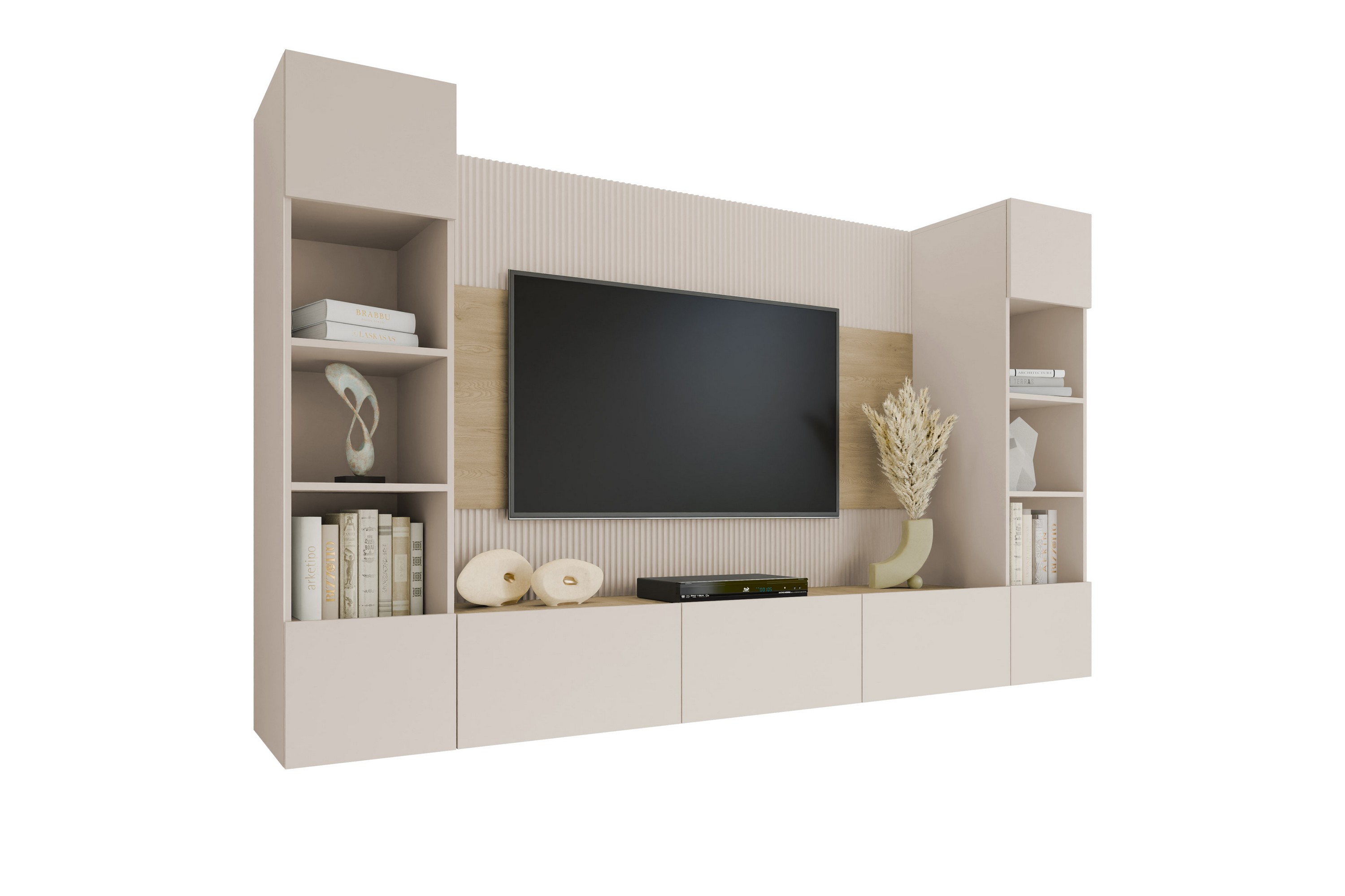 bernice tv-skåp 260x38 cm - beige