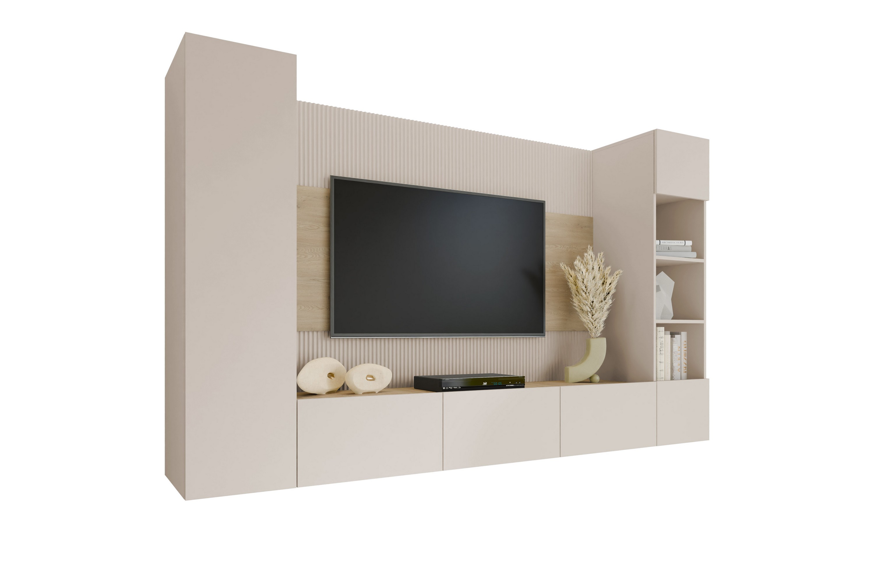 bernice tv-skåp 260x38 cm - beige