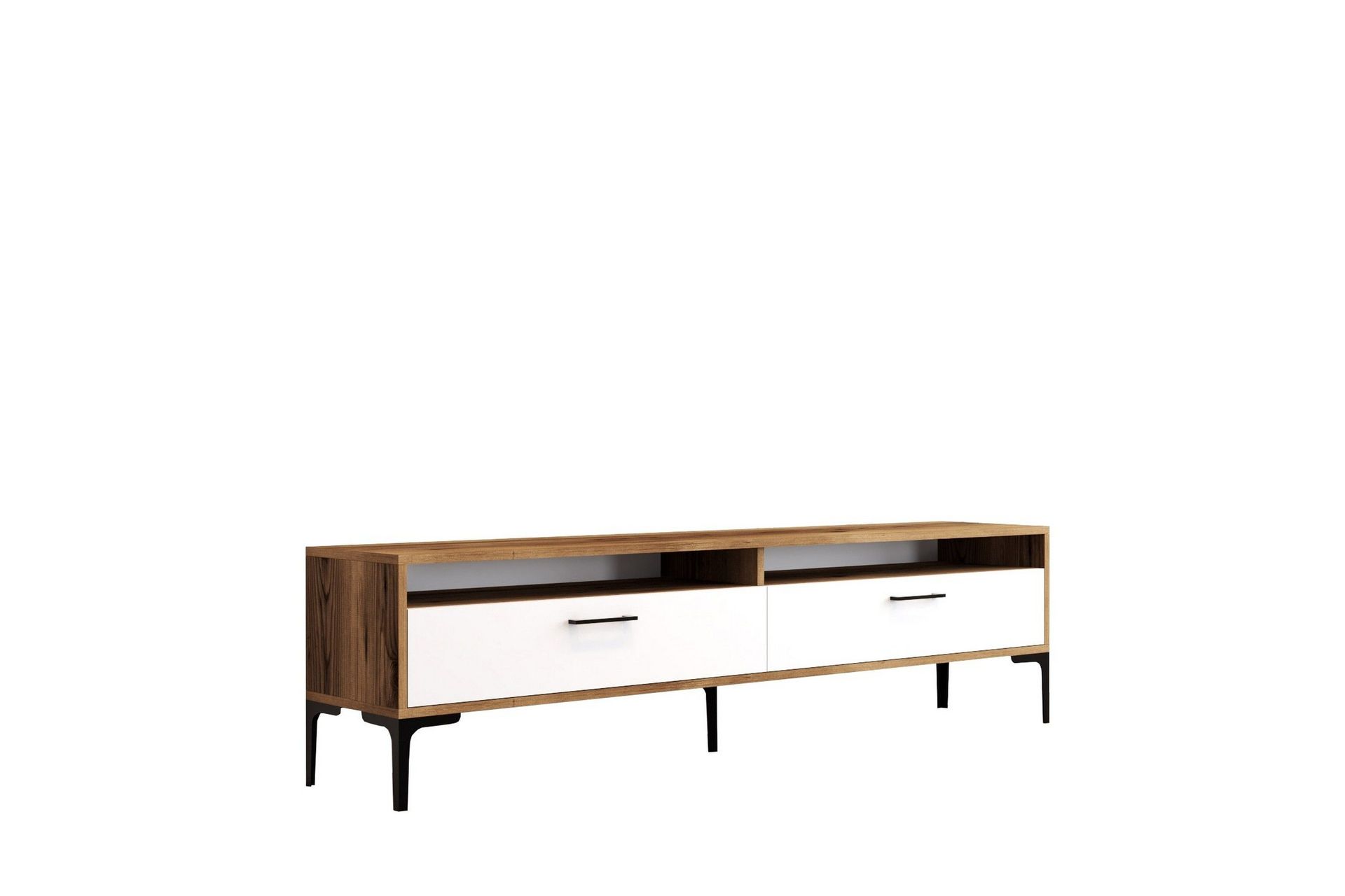 brutorp tv-bänk 180 cm - valnöt/vit