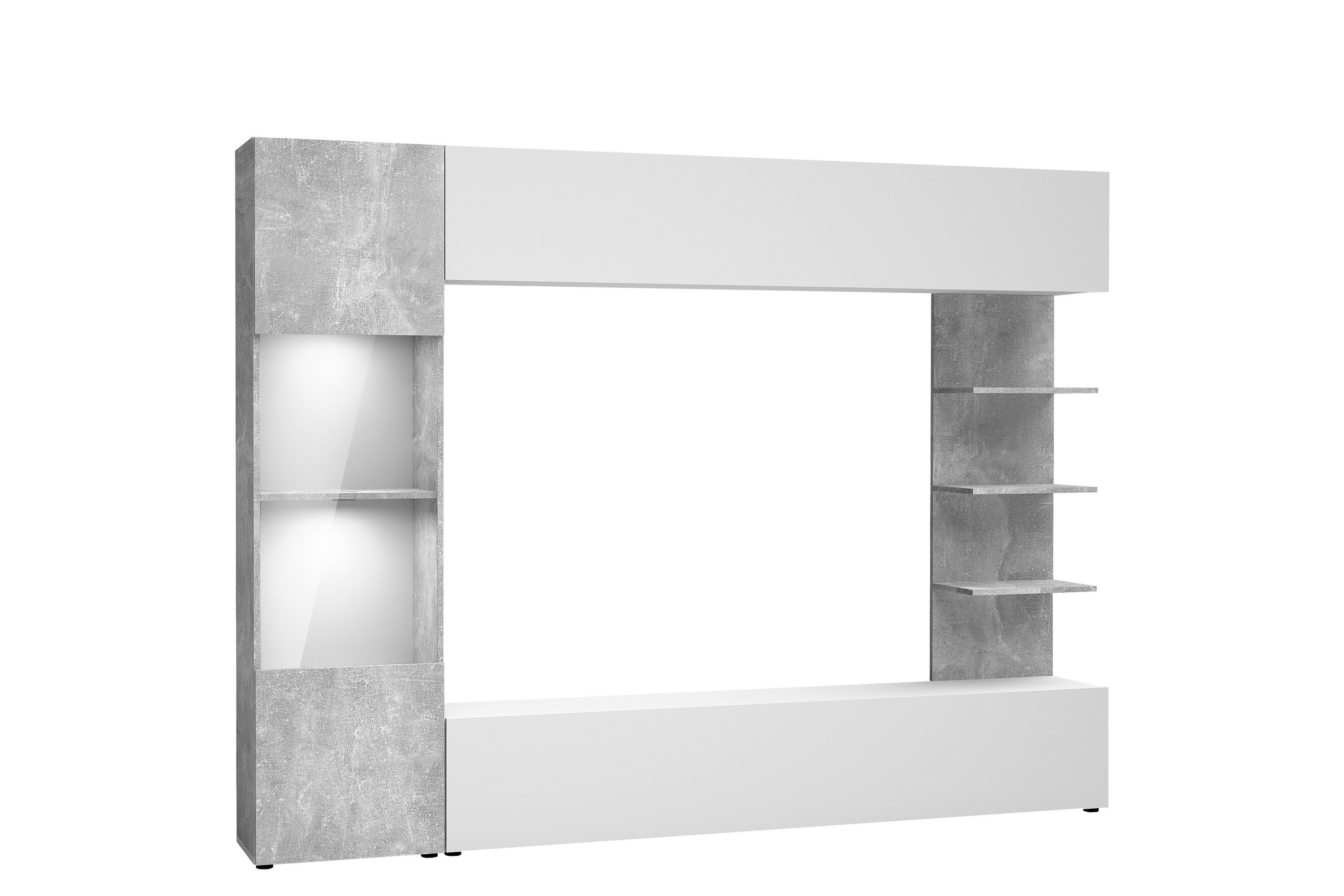 Bunda Tv-möbelset 250x30 cm GråVit
