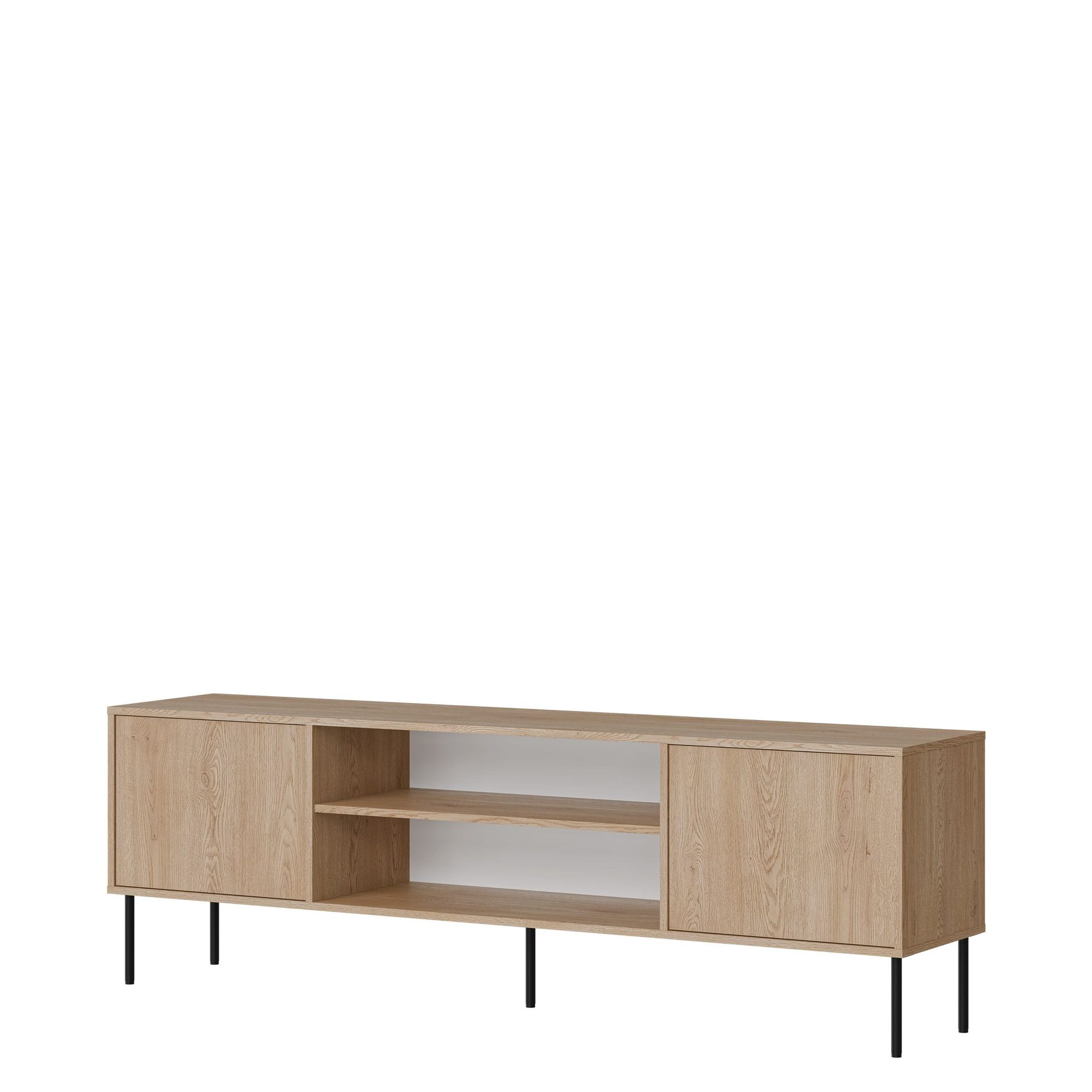 Claven Golvst&aring;ende Tv-b&auml;nk 183 cm med F&ouml;rvaring i Tr&auml; och ekutseende - Beige