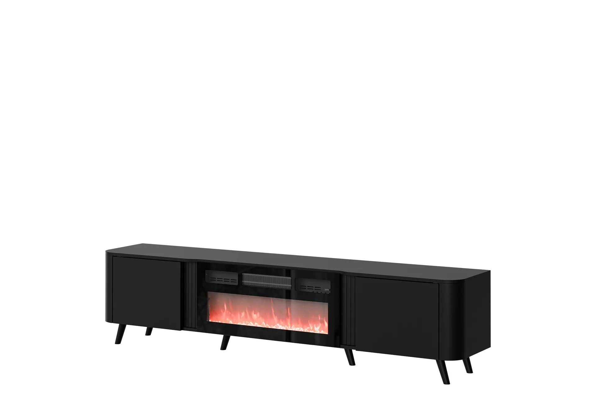 Clement Tv-b&auml;nk 200 cm - Svart