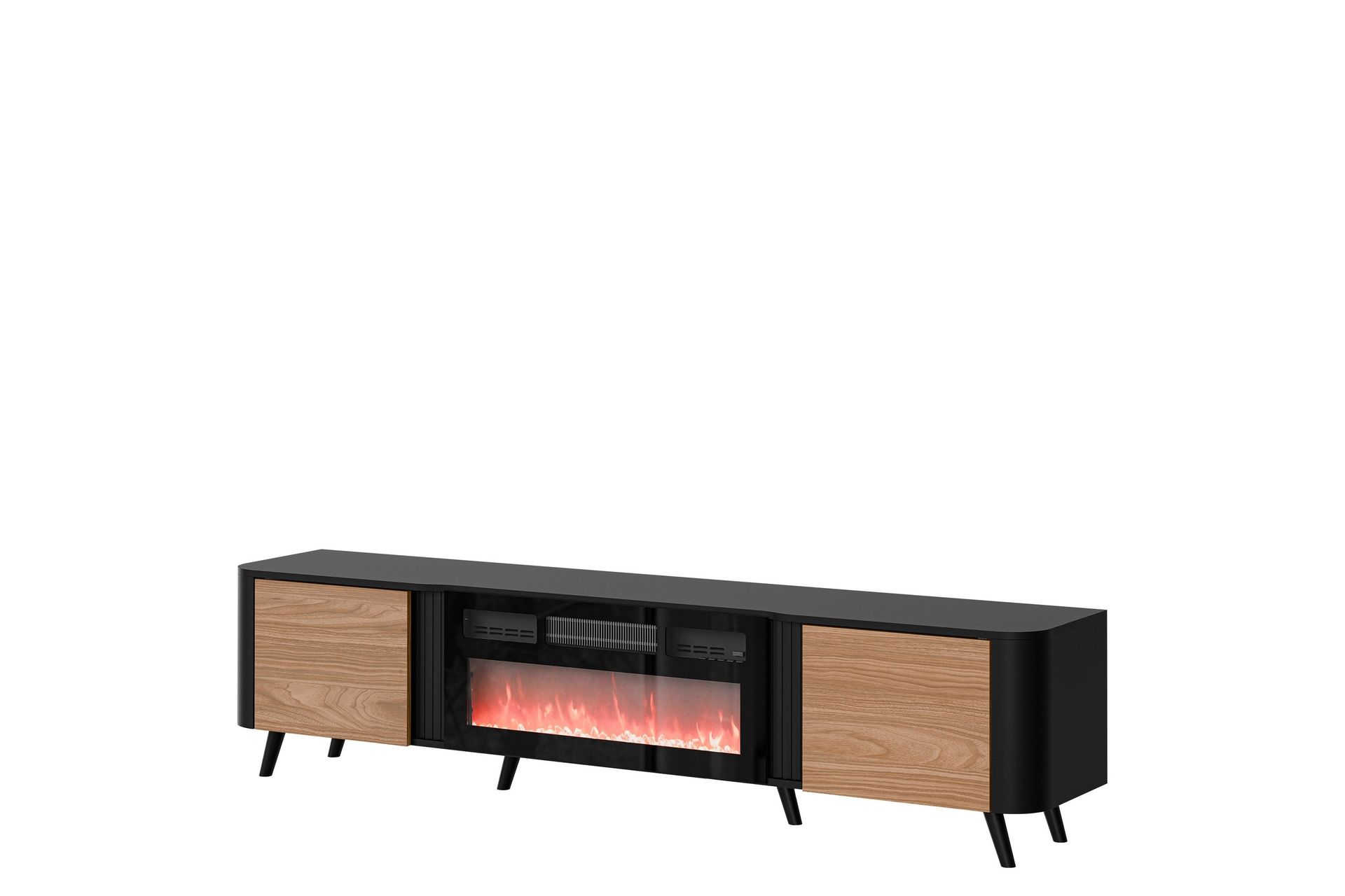 Clement Tv-b&auml;nk 200 cm - Svart/Brun