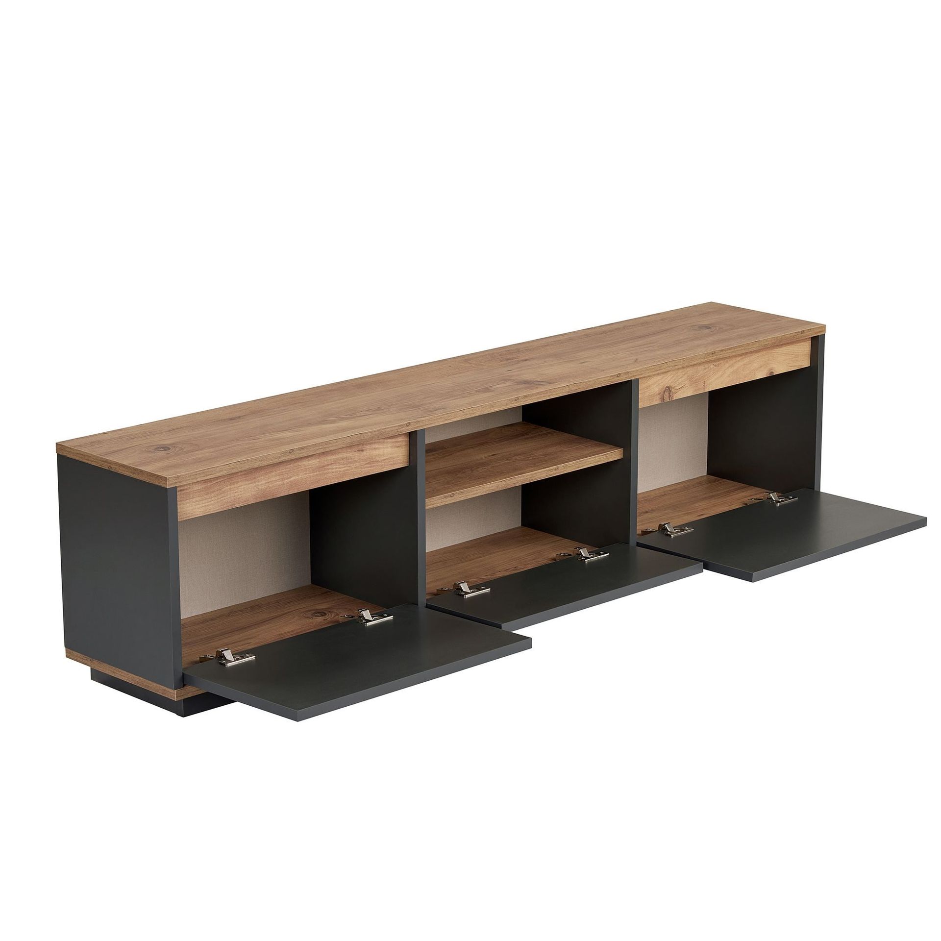 Domar Tv-b&auml;nk 160 cm - Antracit, Atlantic pine