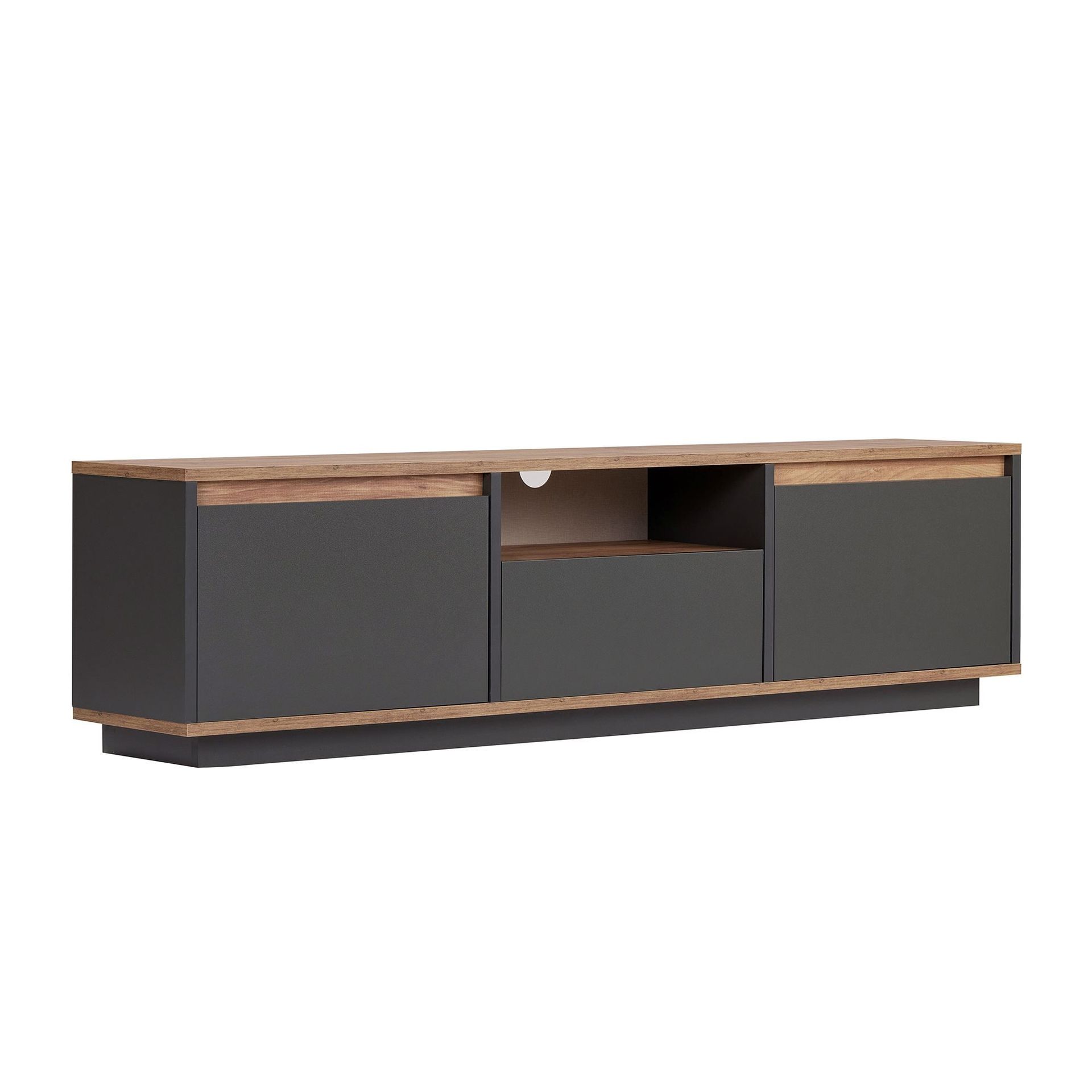 Domar Tv-b&auml;nk 160 cm - Antracit/Atlantic pine