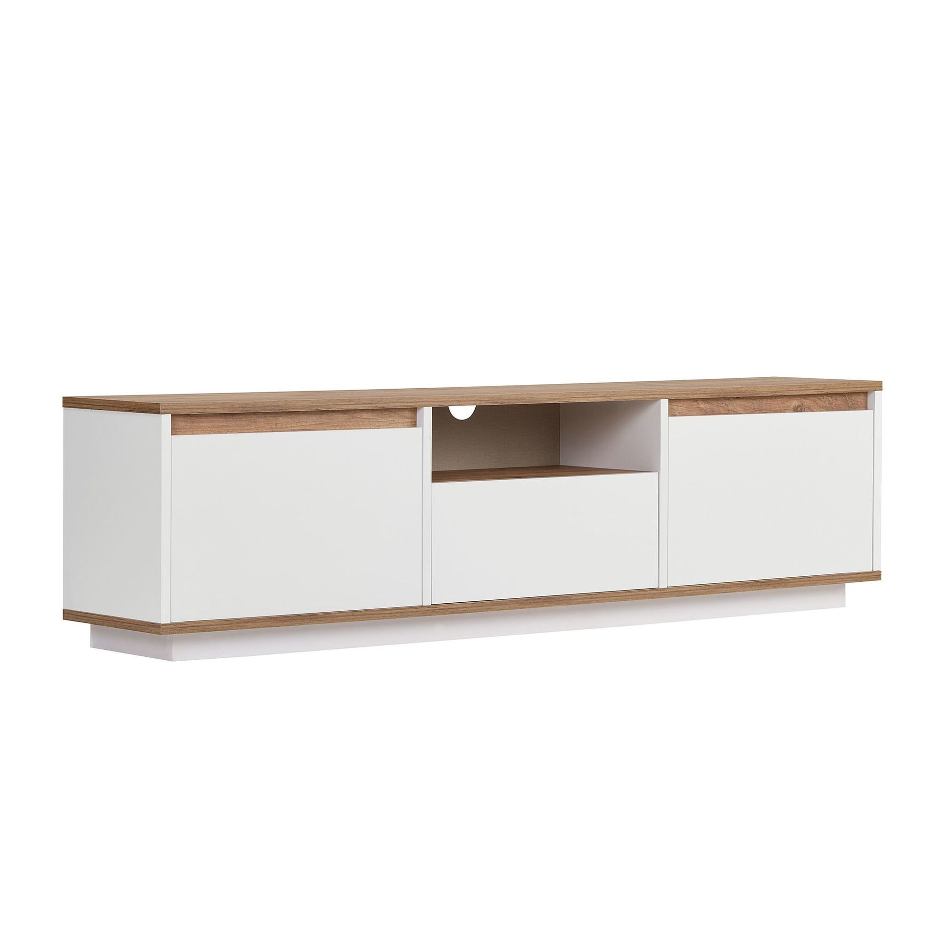 Domar Tv-b&auml;nk 160 cm - Atlantic pine, vit