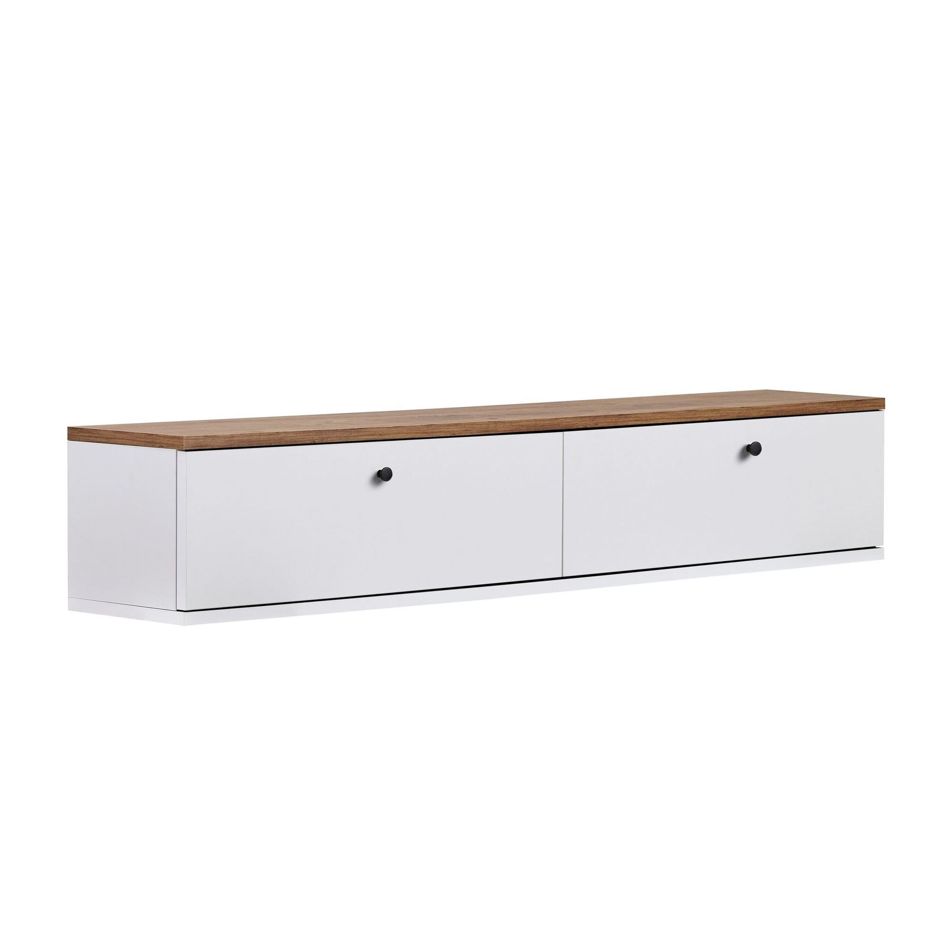 Dovren TV-bänk 140x25x25 cm - Atlantic Pine och vit