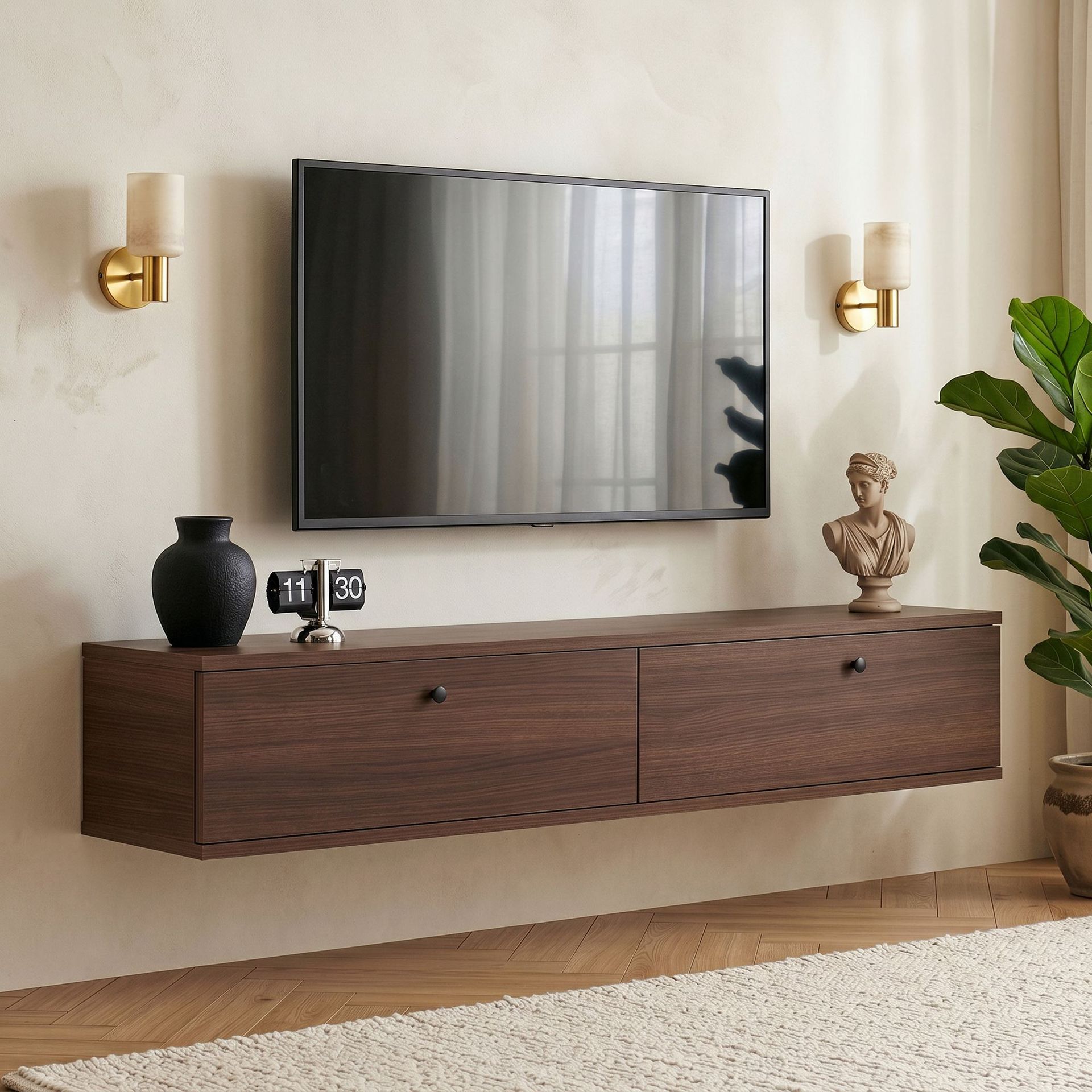 Dovren TV-bänk 140x25x25 cm - Valnöt
