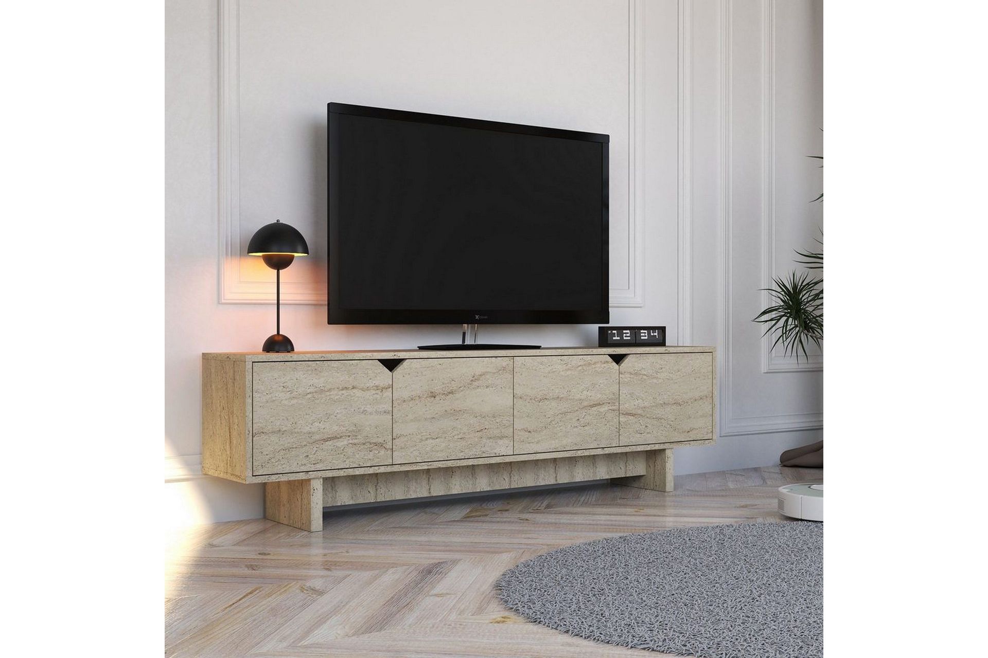 edrion tv-bänk 180 cm - travertine