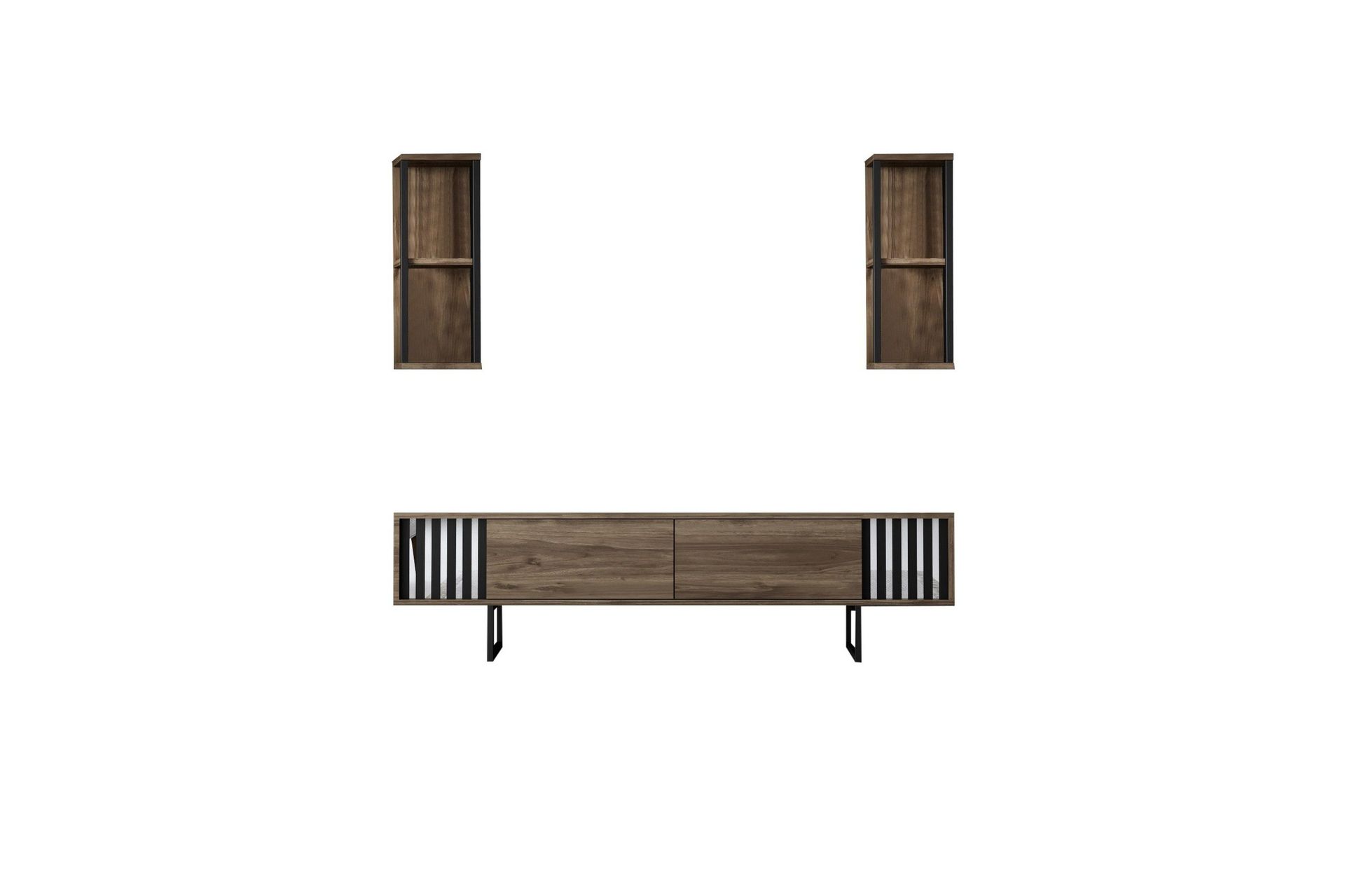 Erdem Tv-b&auml;nk 180 cm - Valn&ouml;t/Svart