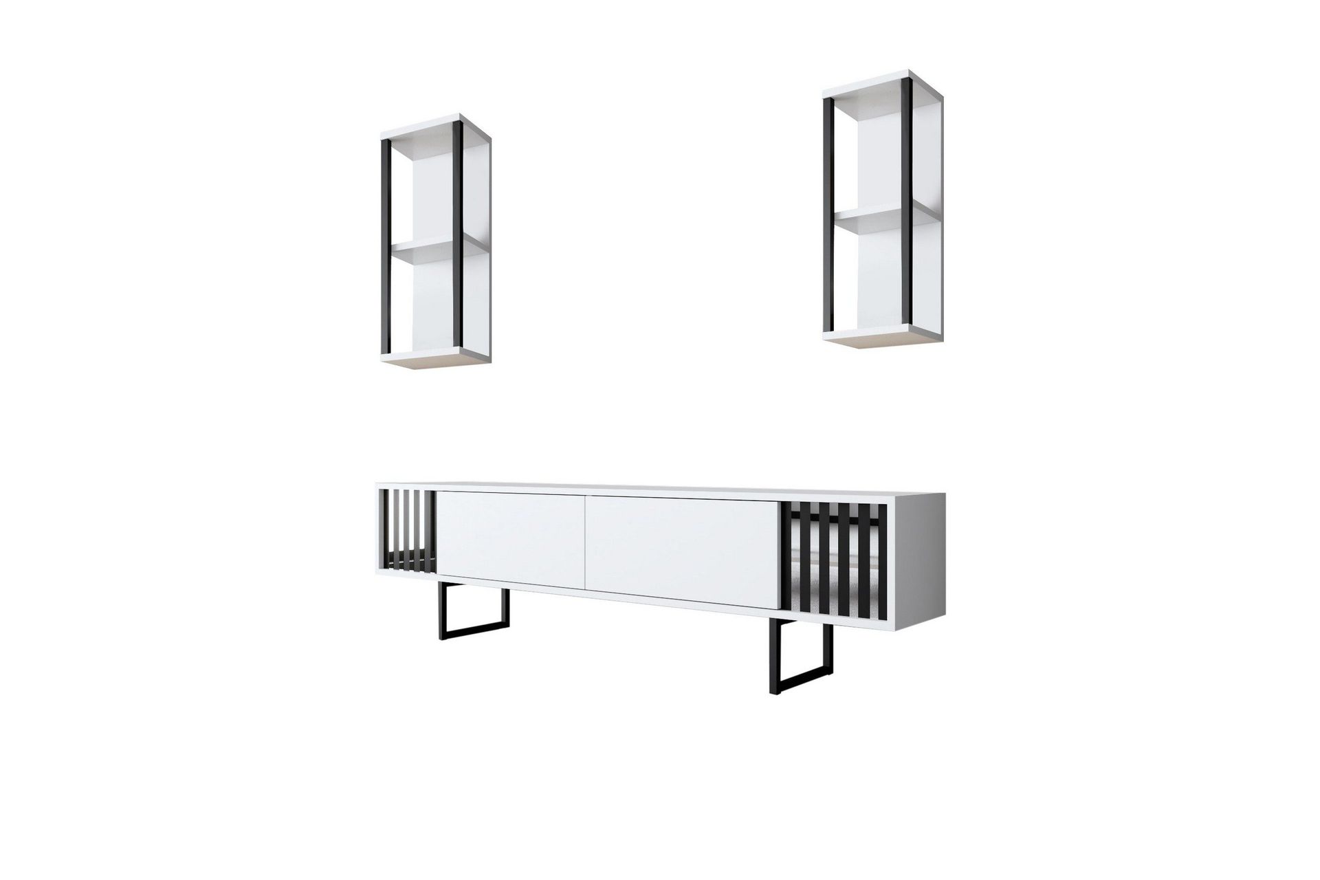 Erdem Tv-b&auml;nk 180 cm - Vit/Svart