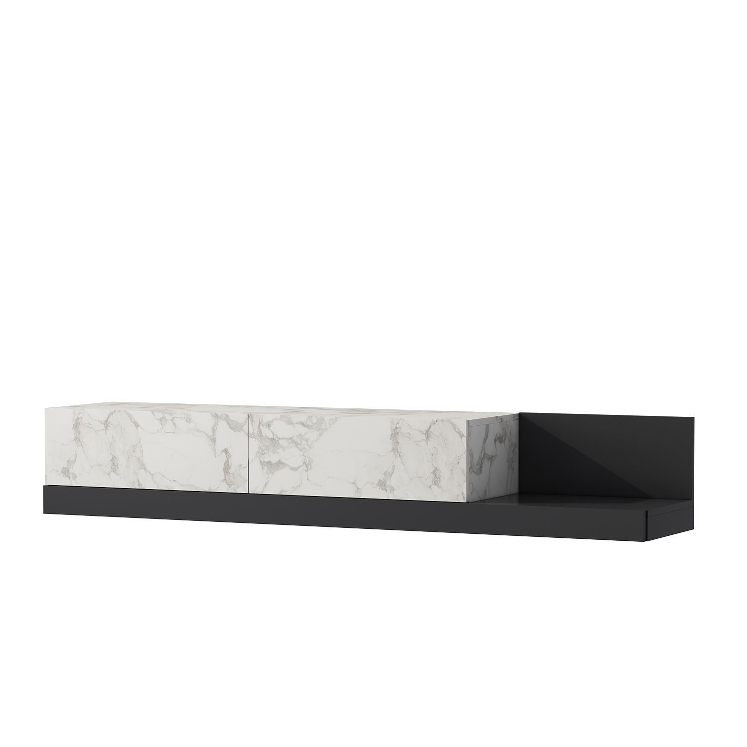 Ervold TV-bänk 180x30x37 cm - Marmo Marble och antracit
