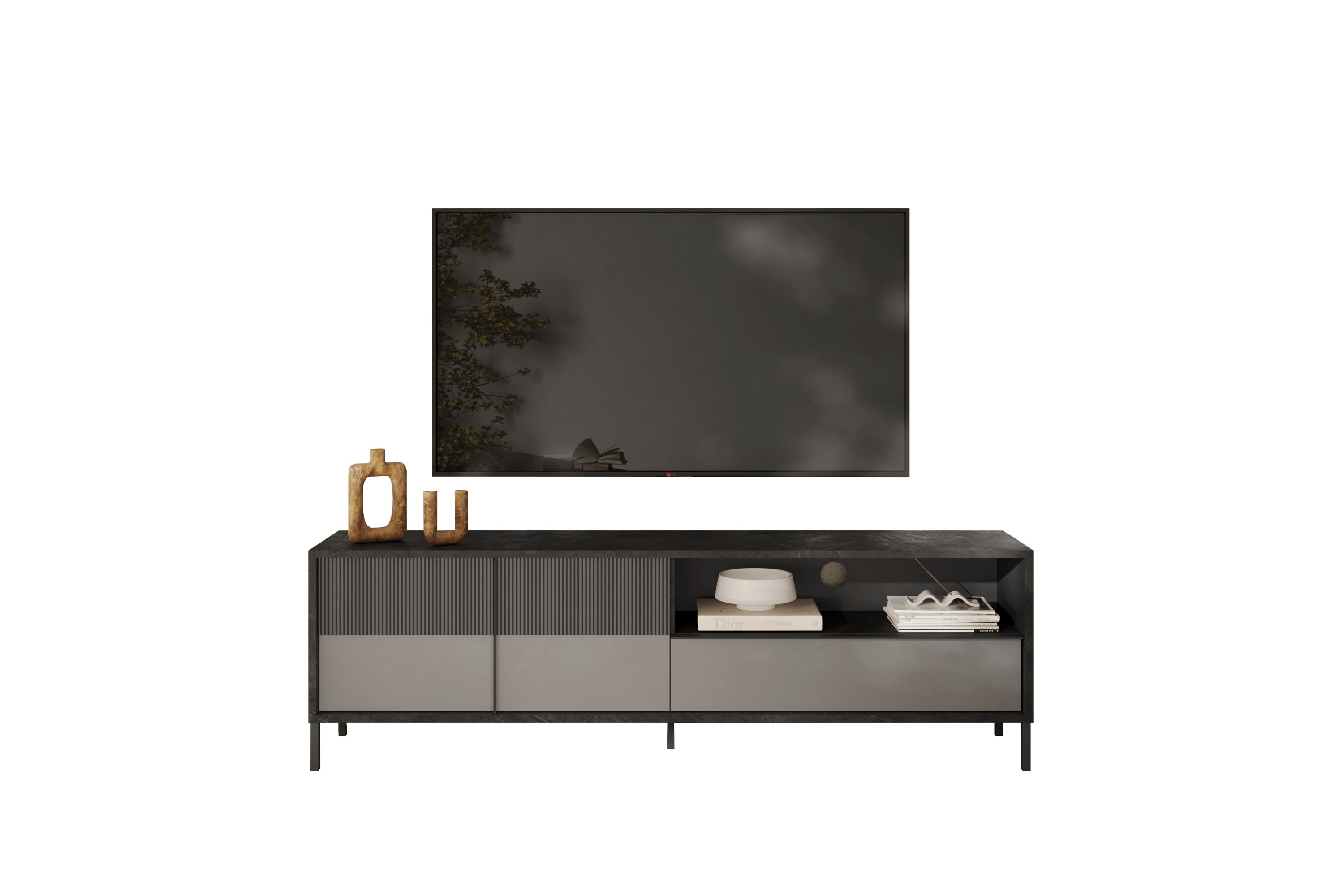 Everest Tv-bänk 206x40 cm Svart/Grå