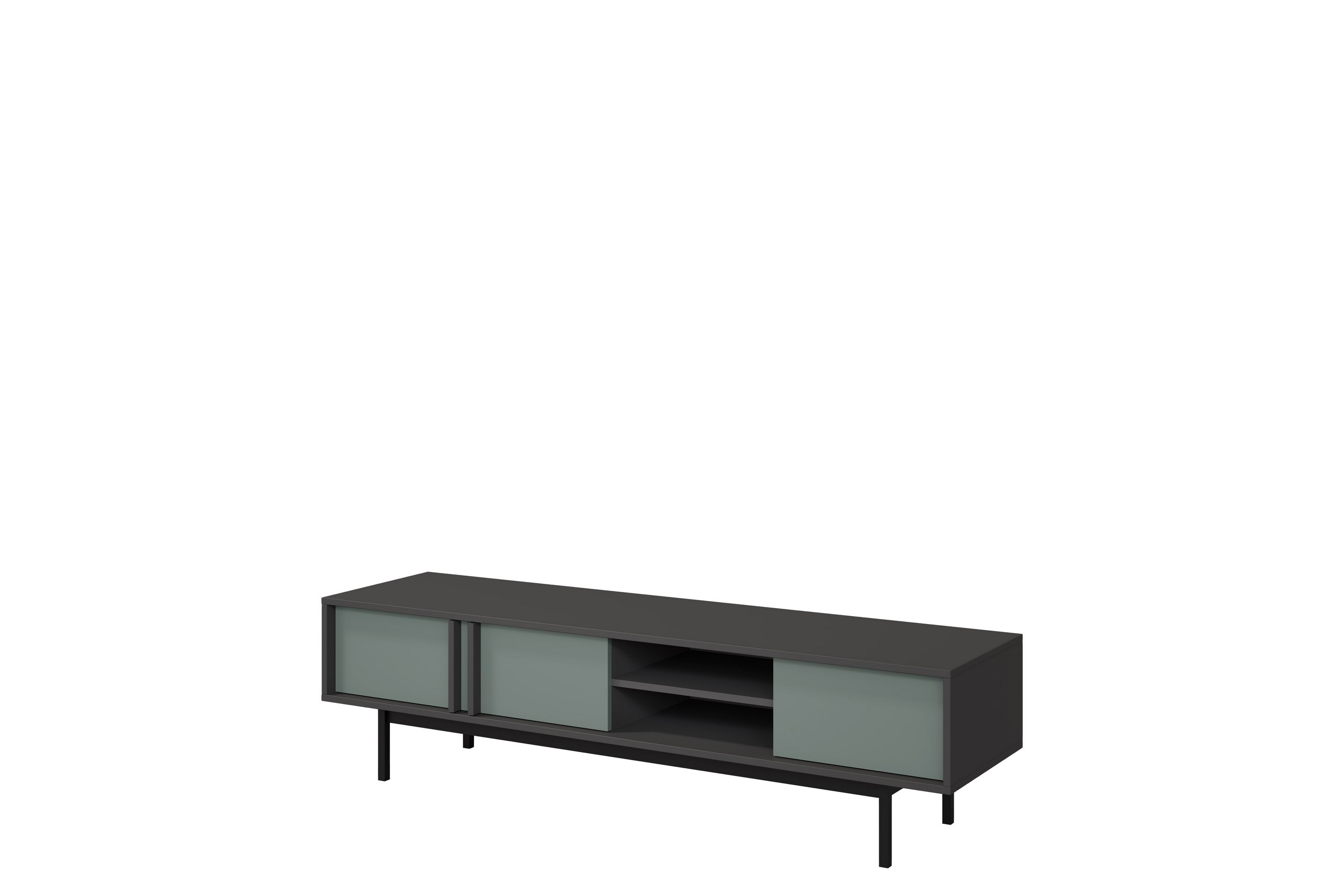 farshian tv-bänk 163x43 cm - grå/grön