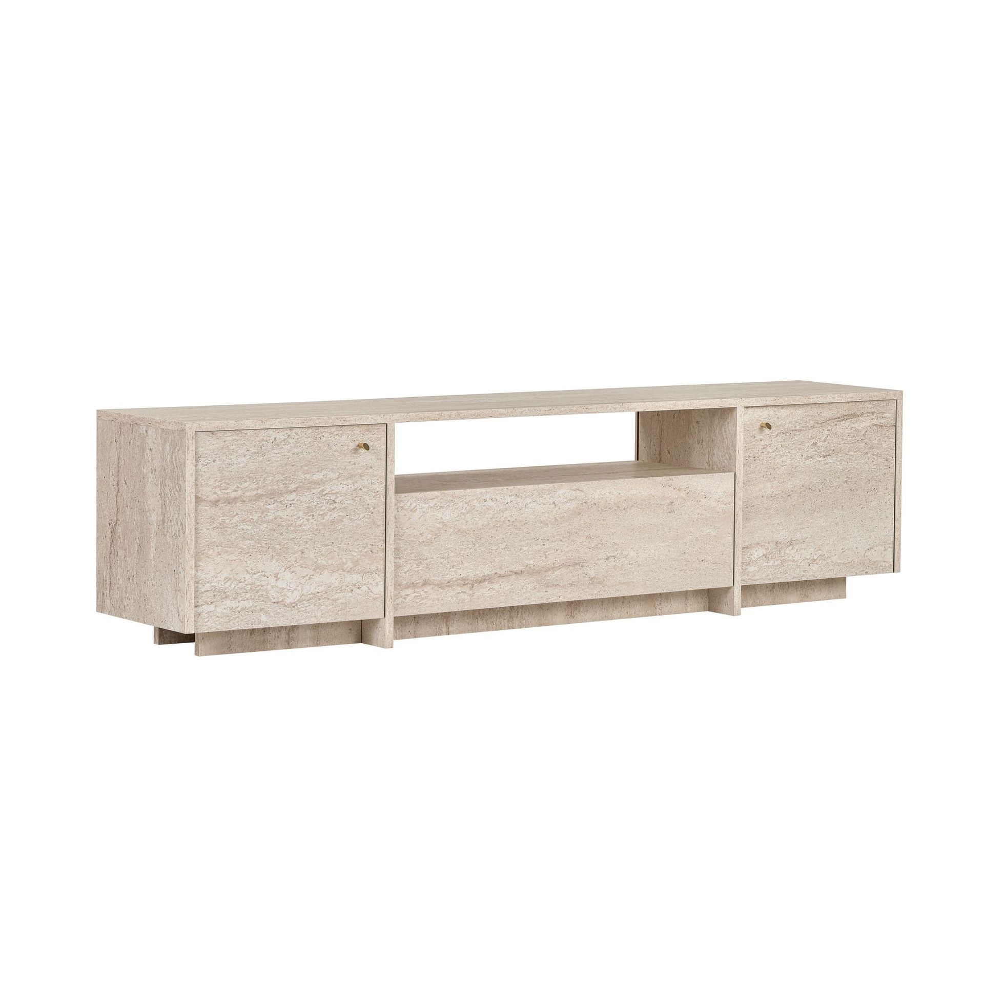 Farvik TV-b&auml;nk med F&ouml;rvaring 180x46x35 cm - Travertin