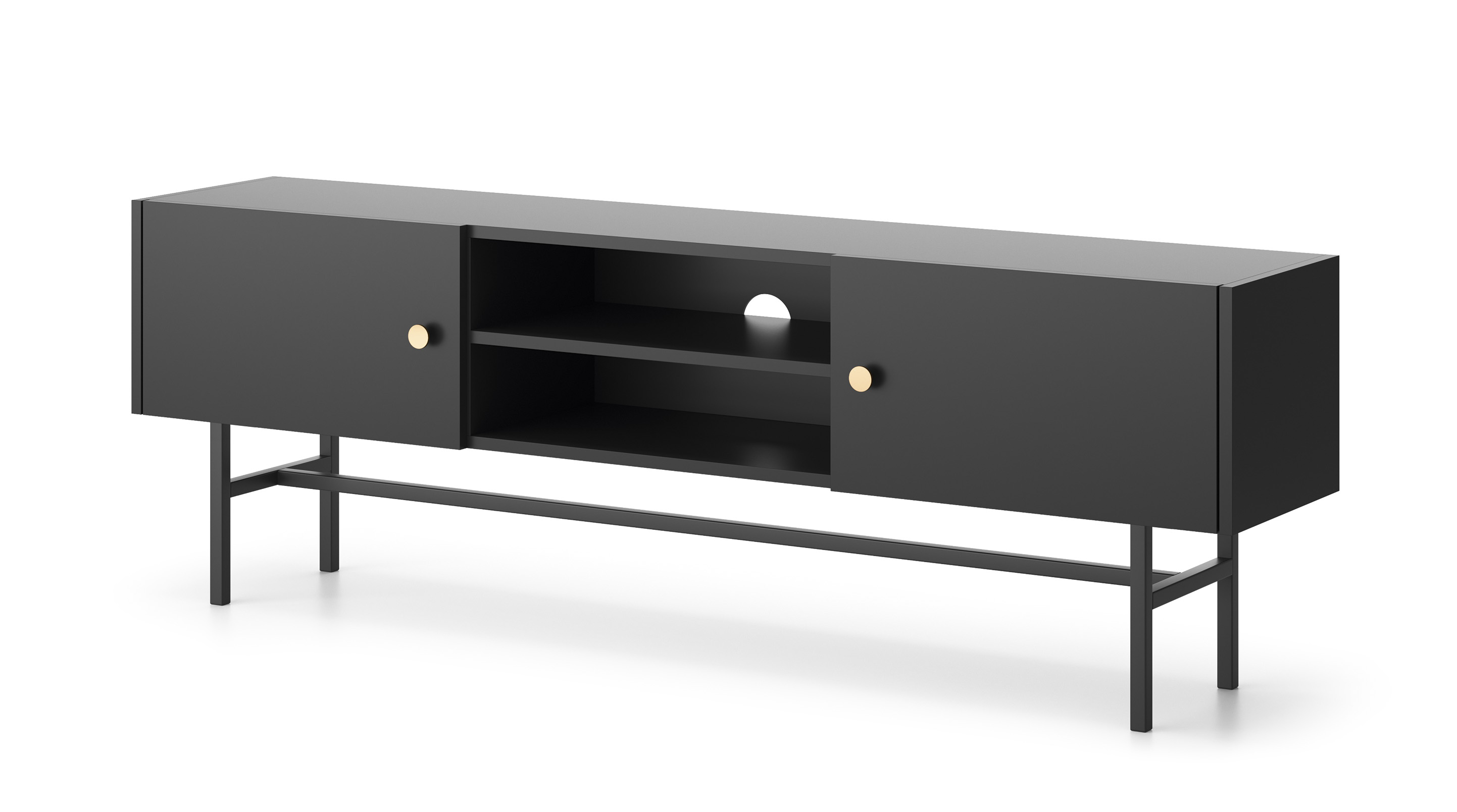 francisca tv-bänk 155 cm - svart