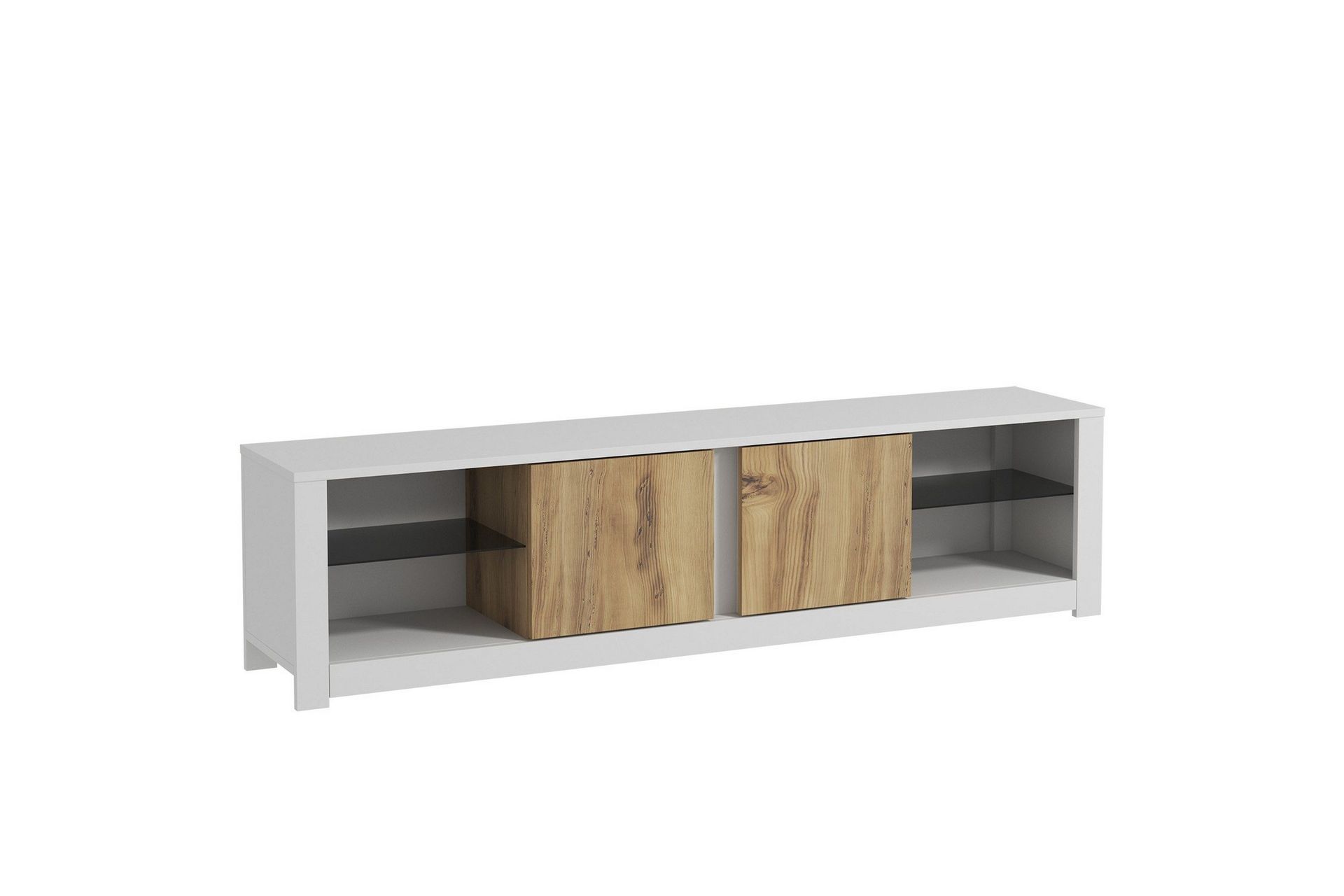 Griselda TV-b&auml;nk 180 cm i Ek - Vit