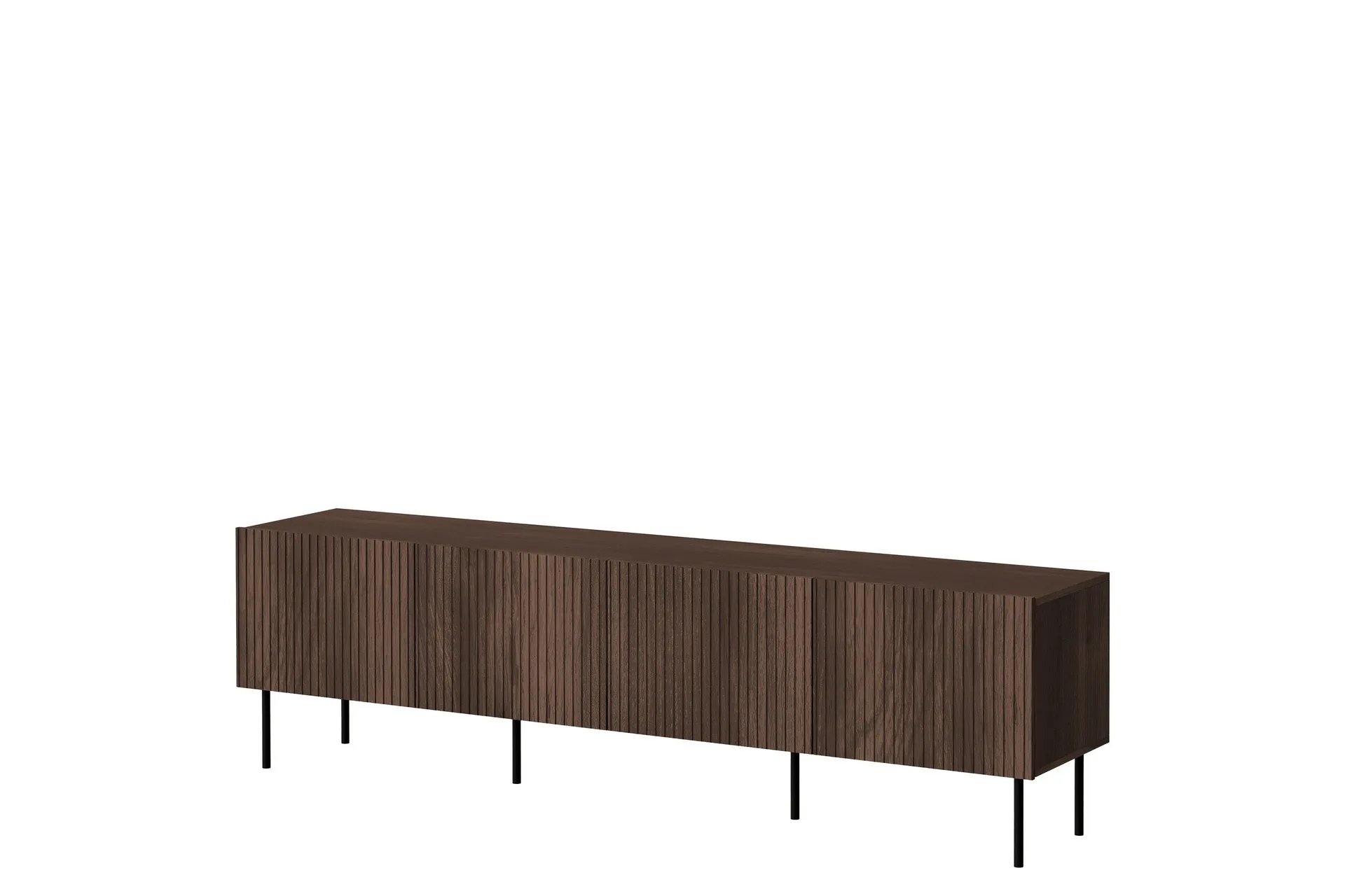 hammarstrand tv-bänk med förvaring 201 cm - valnöt / brun / ribbad