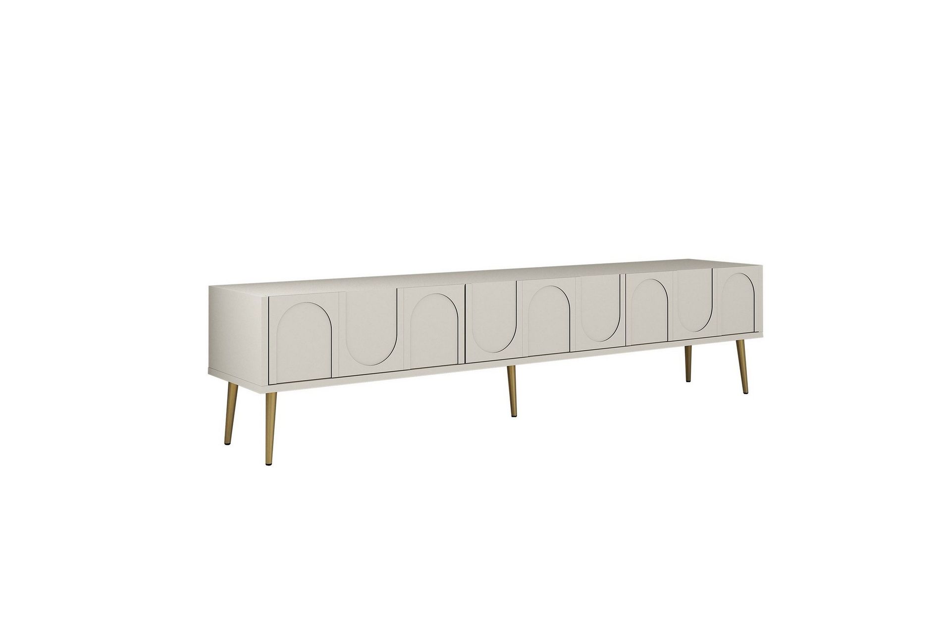 hazim tv-bänk 180 cm - cream/guld