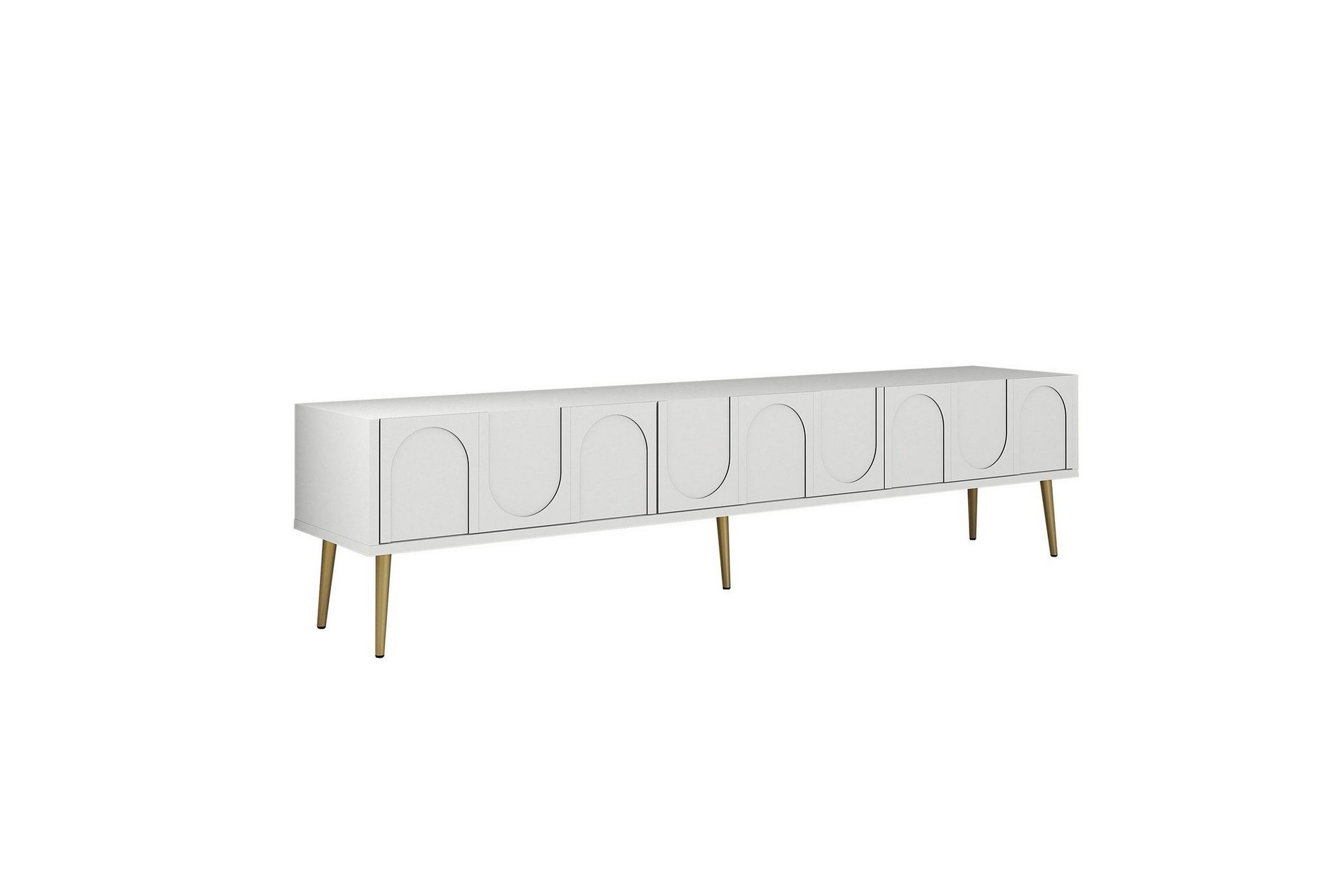 hazim tv-bänk 180 cm - vit/guld