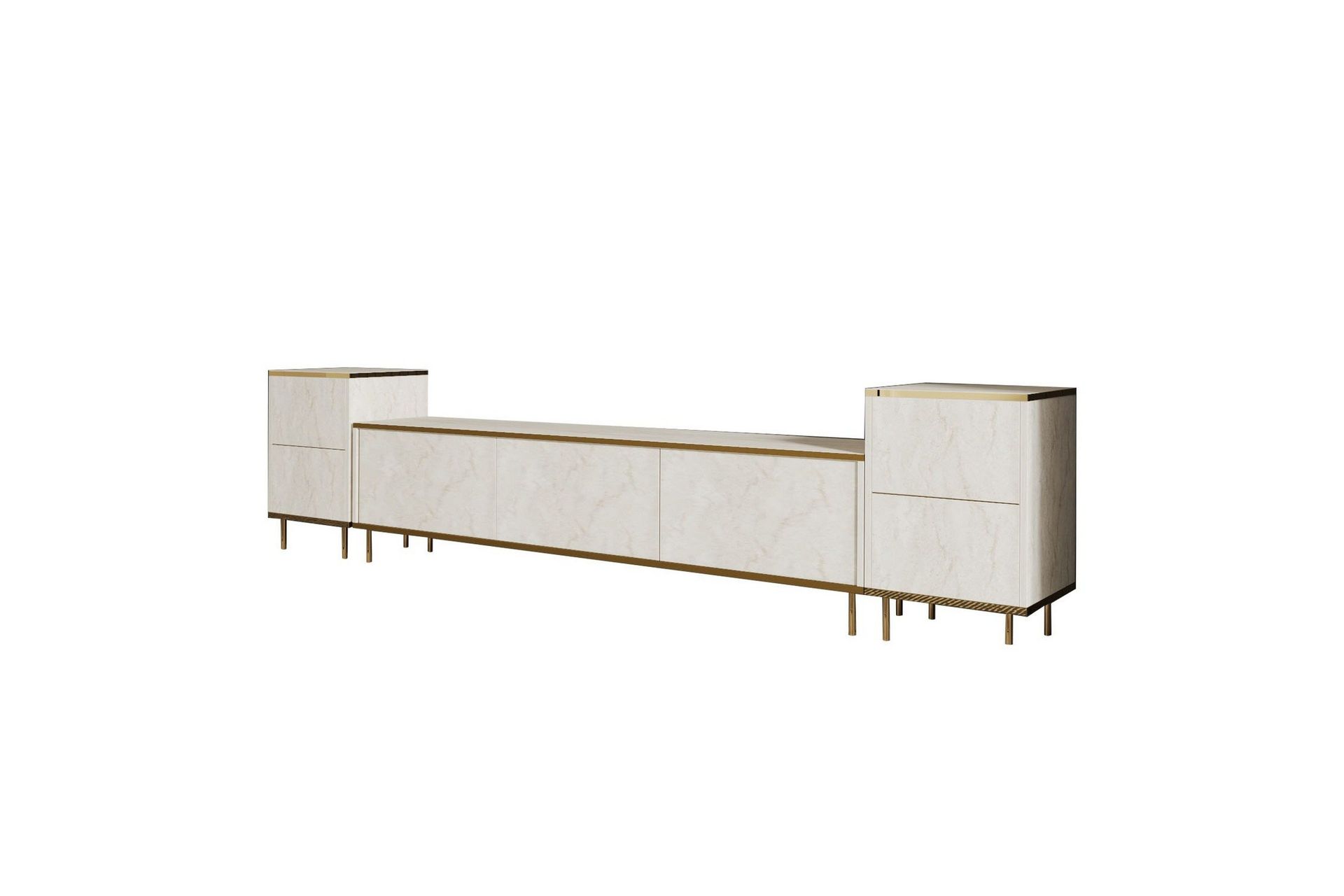 imaj tv-bänk 180 cm - beige/guld