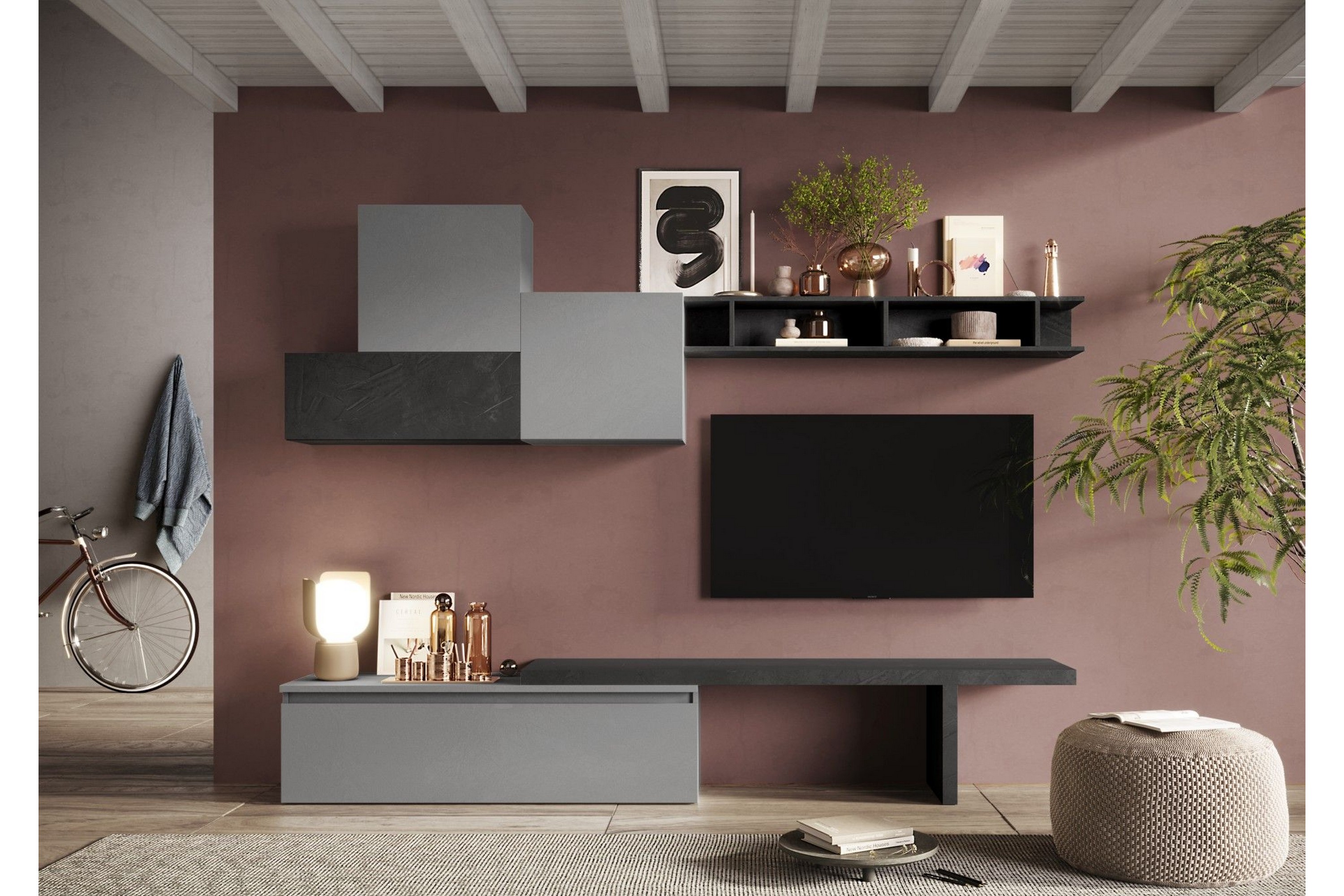 Infinity Tv-möbelset 276x40 cm GråSvart