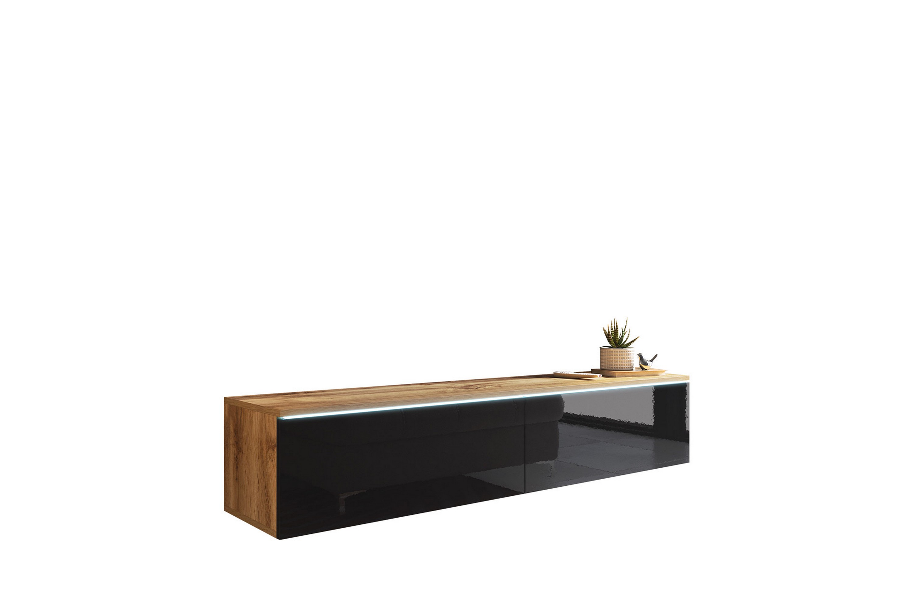 Kanak Tv-bänk 140 cm Natur/Svart