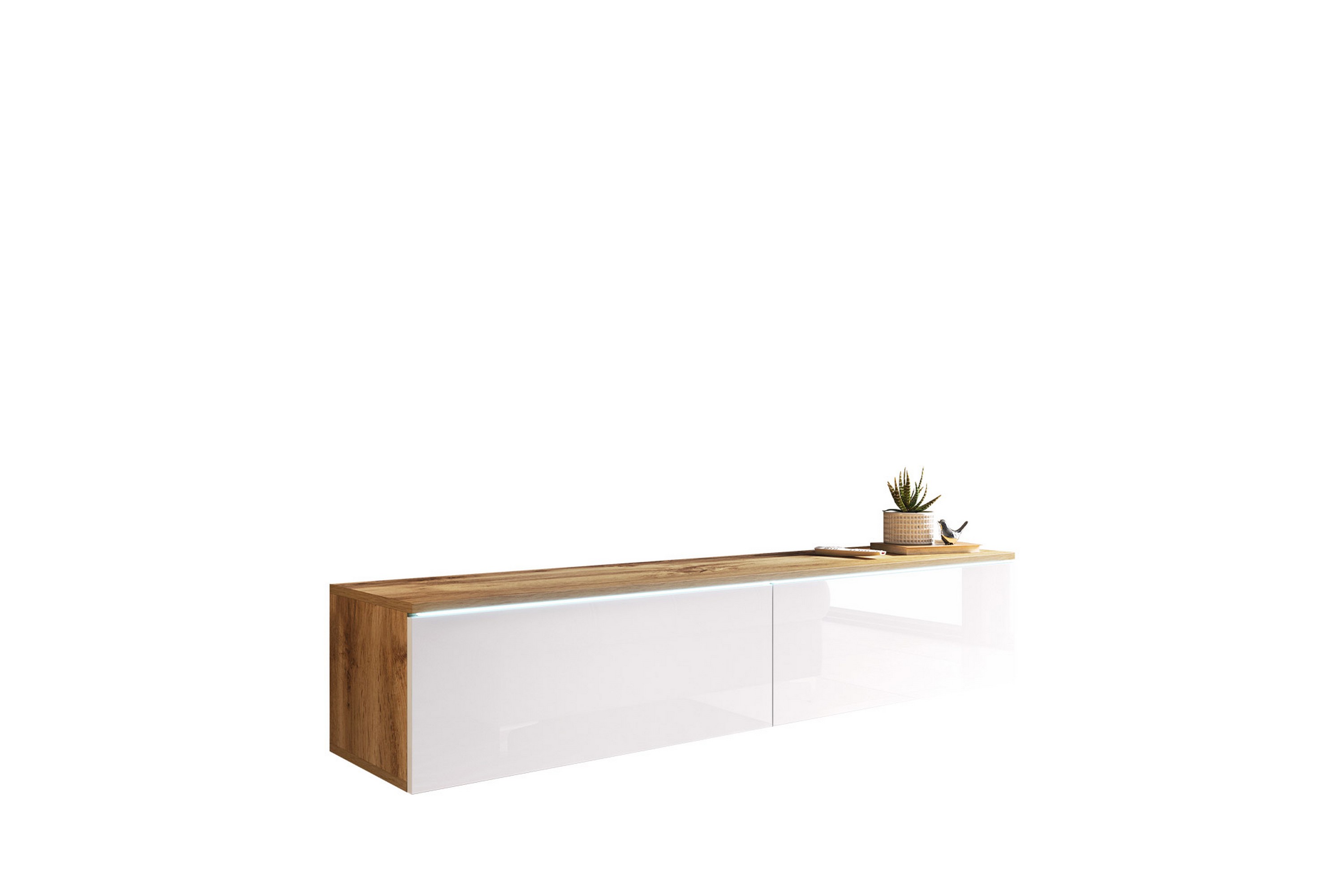 Kanak Tv-bänk 140 cm Natur/Vit