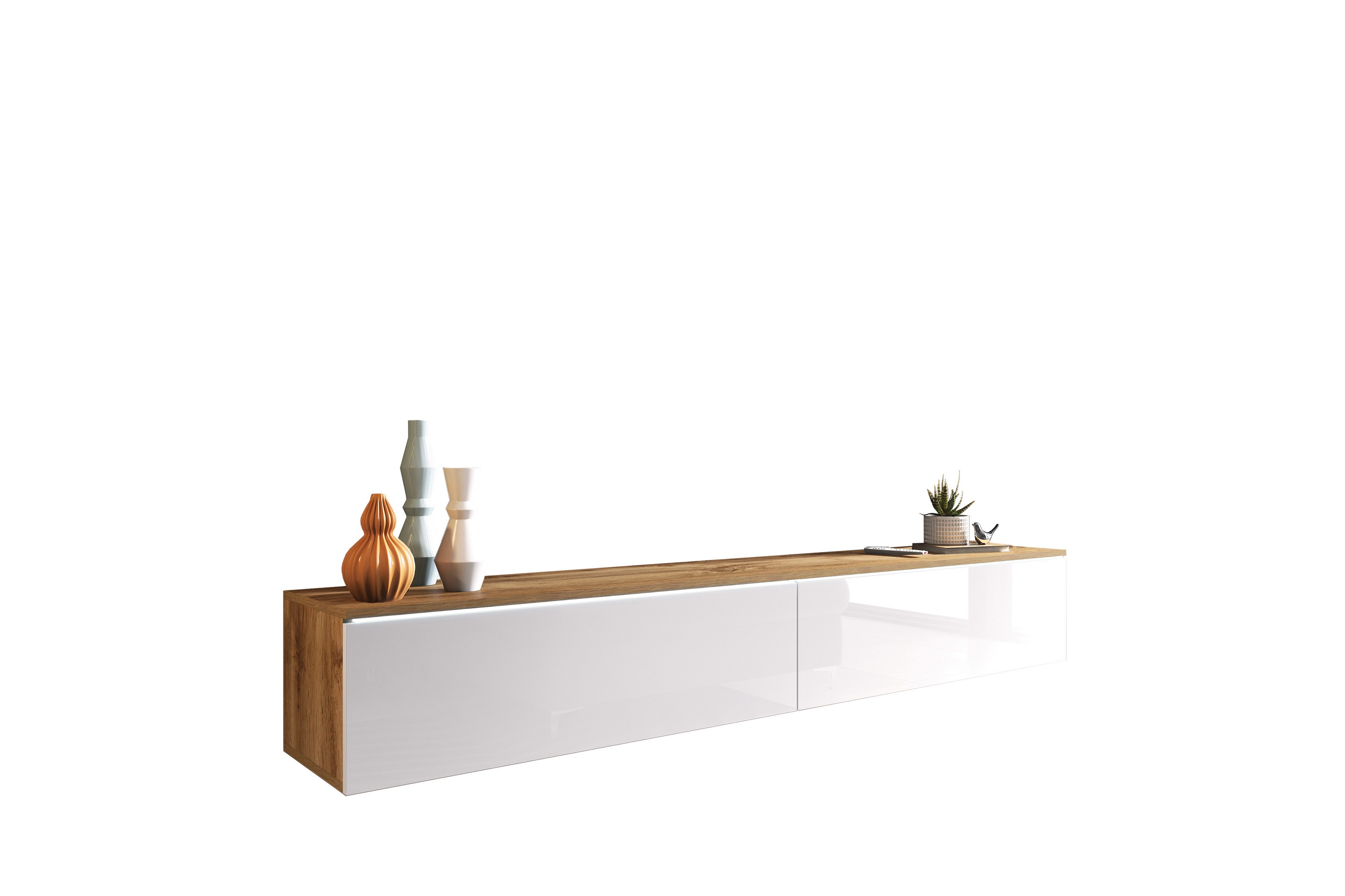 Kanak Tv-bänk 180 cm Natur/Vit