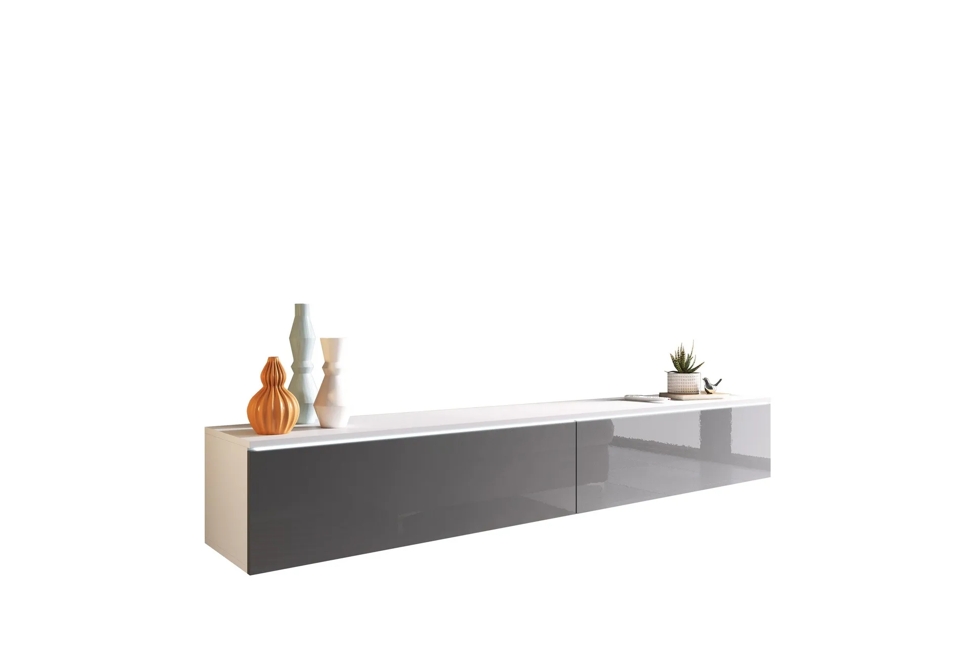 Kanak Tv-b&auml;nk 180 cm - Vit/Gr&aring;