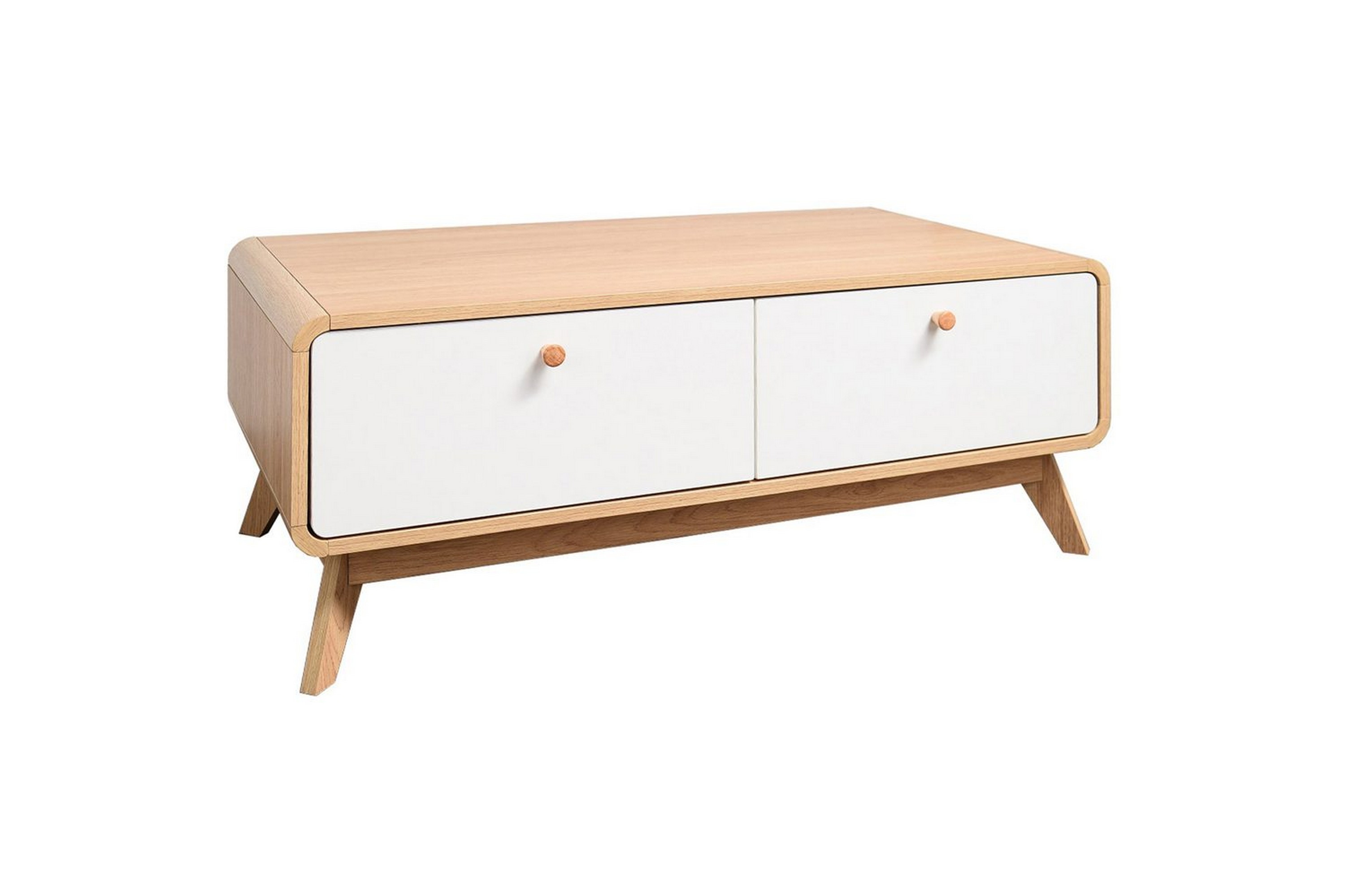 Lowboard Cassie 100x51x40 cm, Ek/Vit 100x51x40 cm, Ek/Vit